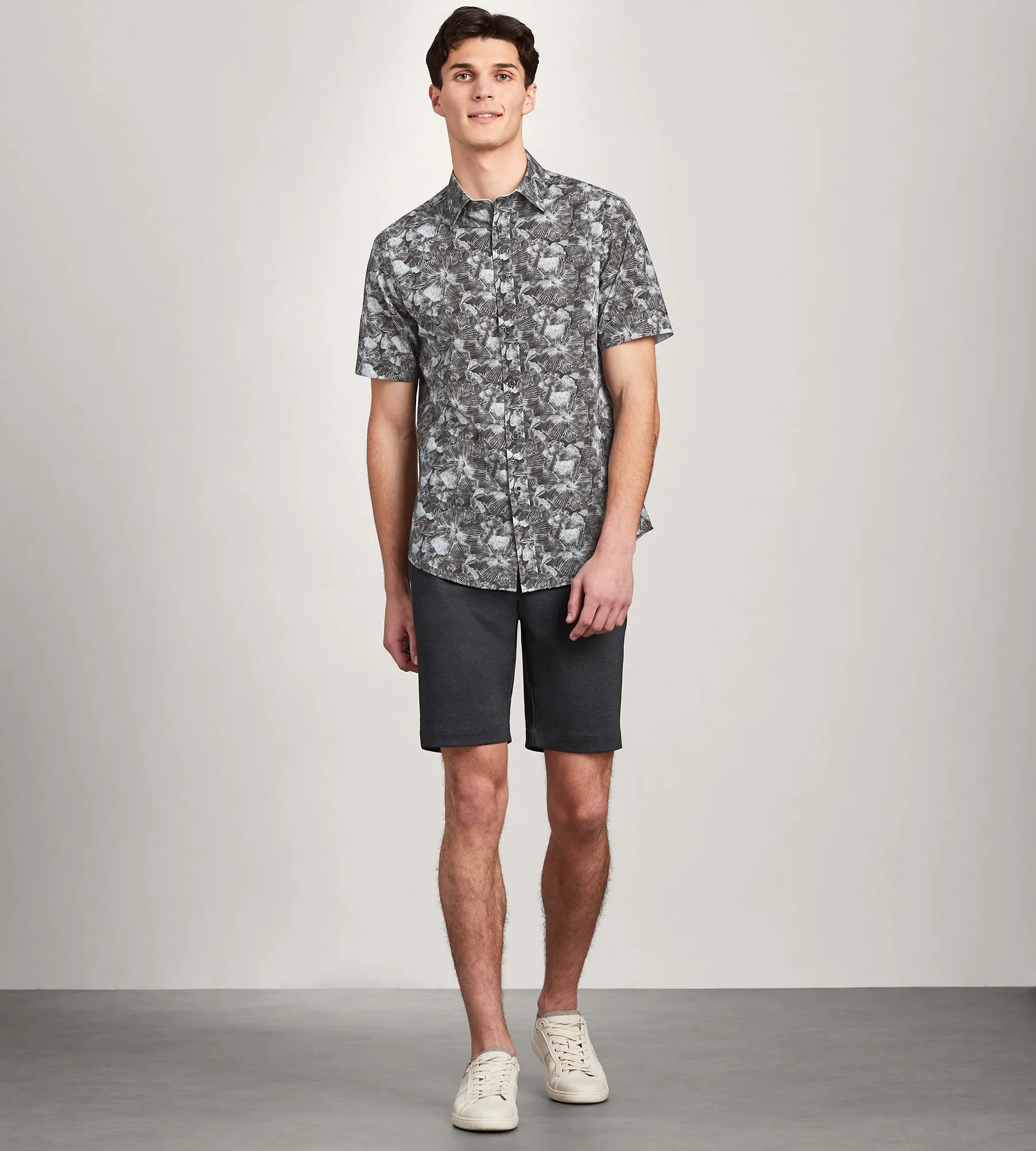 Modern Fit Short Sleeve Linen Like Floral Pattern Casual Shirt sold by Tip Top product image thumbnail 4