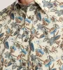 Modern Fit Short Sleeve Linen Like Floral Pattern Casual Shirt sold by Tip Top