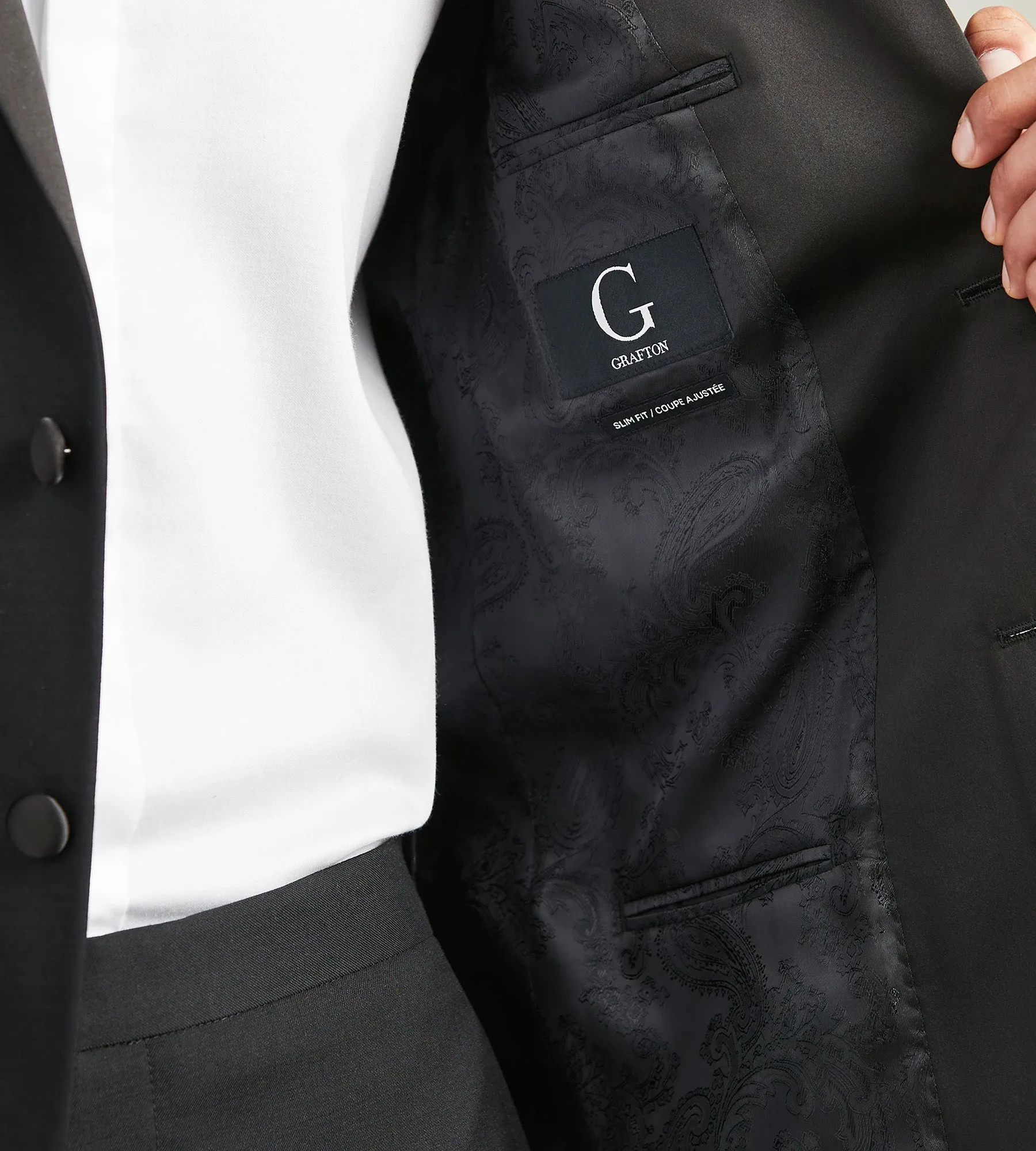 Slim Fit Black Notch Lapel Solid Tuxedo sold by Tip Top product image thumbnail 3