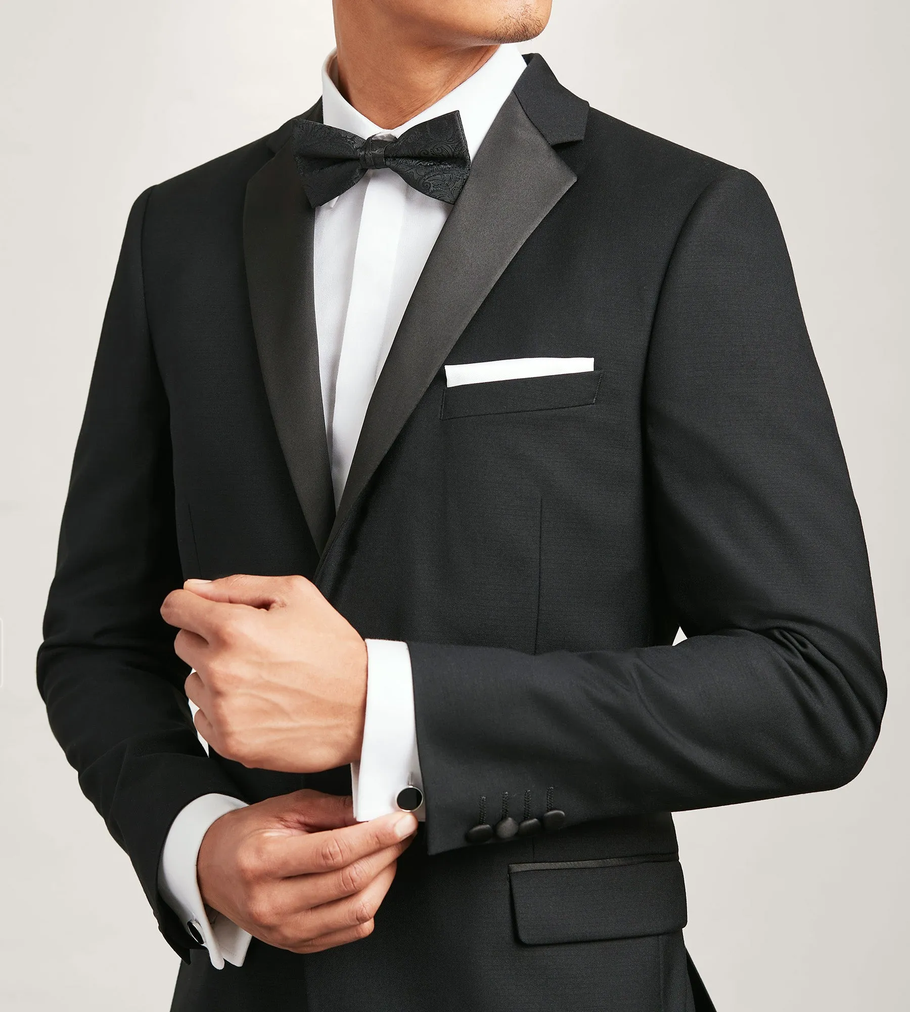 Slim Fit Black Notch Lapel Solid Tuxedo sold by Tip Top product image thumbnail 4