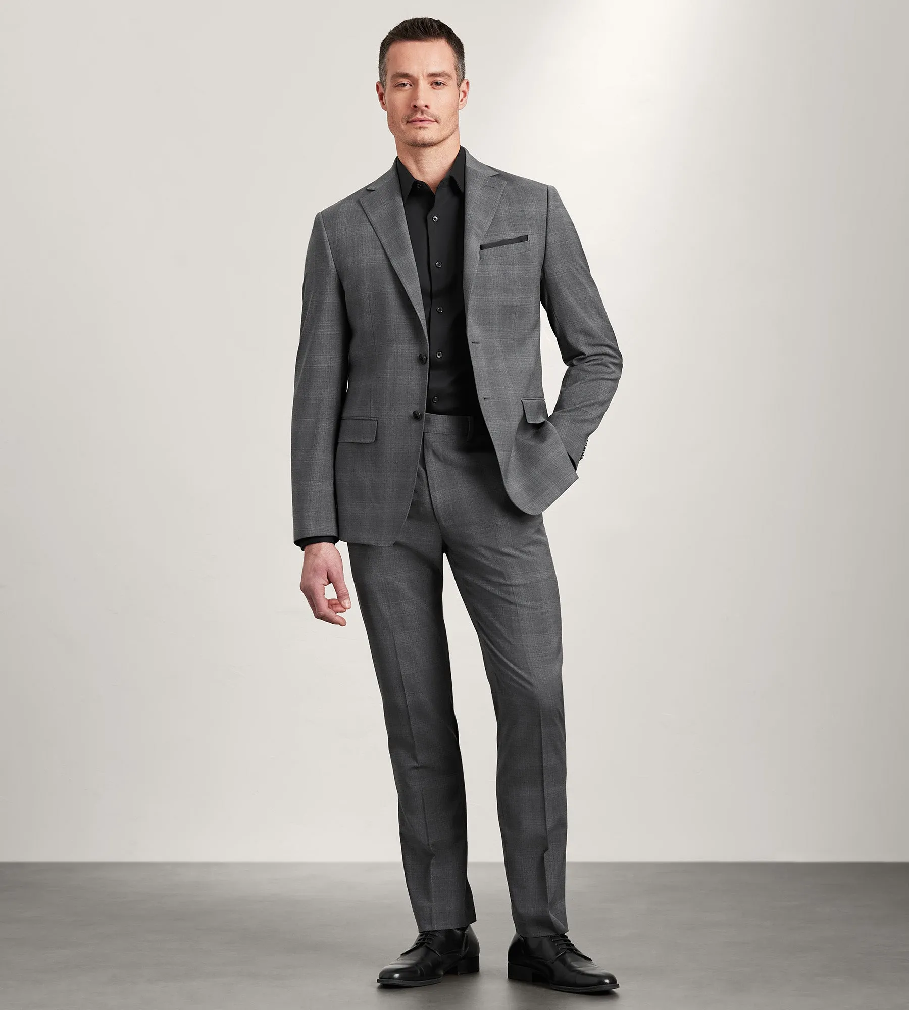 Slim Fit Grey Plaid Suit Jacket sold by Tip Top product image thumbnail 3