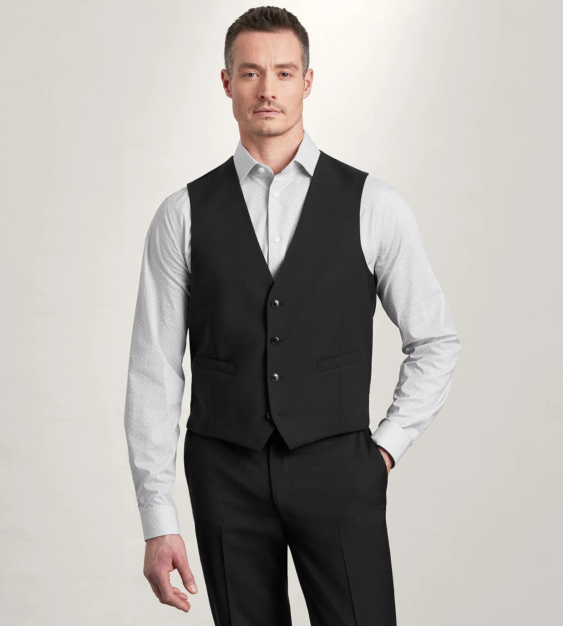 Black Neat Suit Vest sold by Tip Top