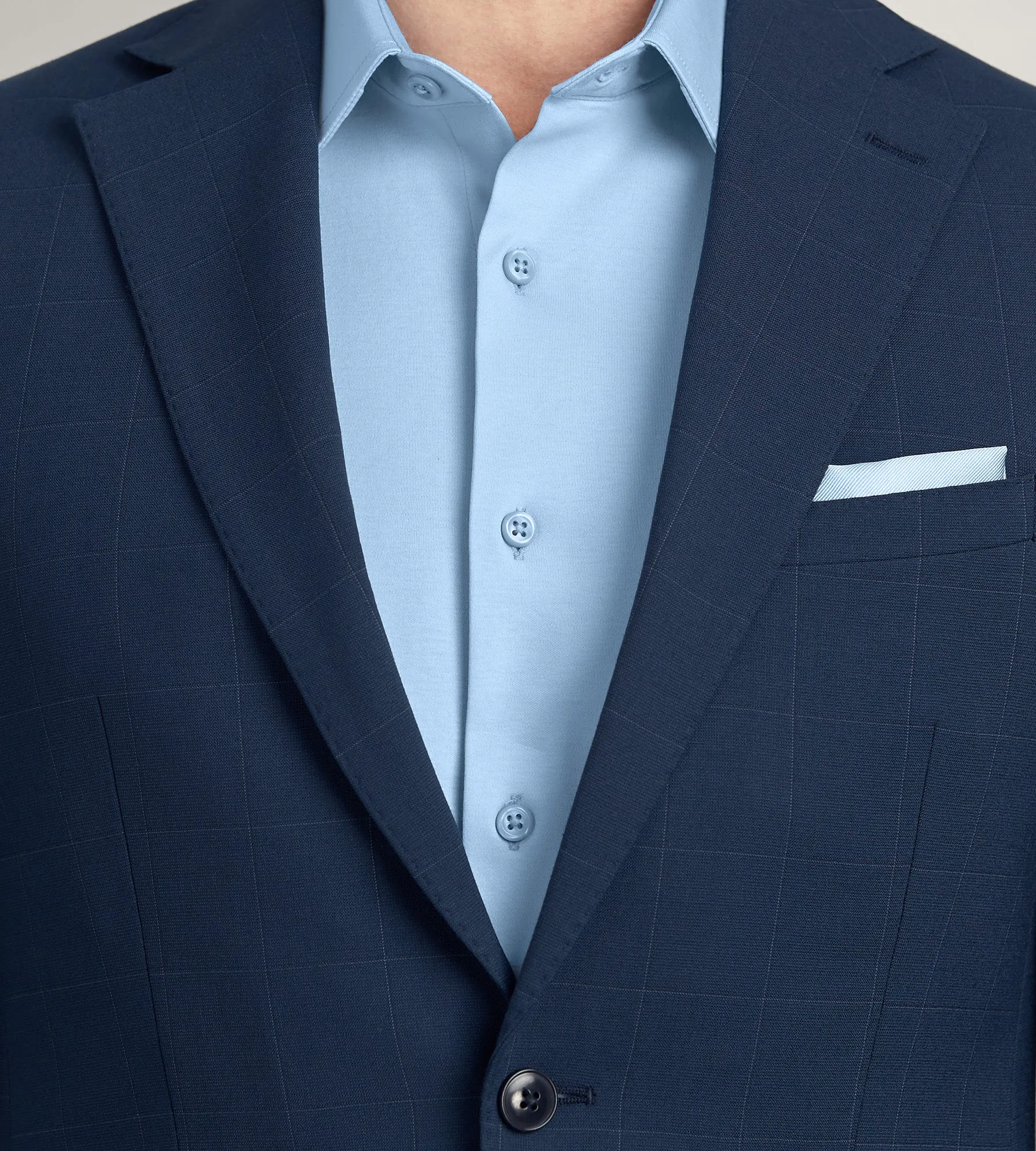 Slim Fit Blue Windowpane Suit Jacket sold by Tip Top product image thumbnail 2