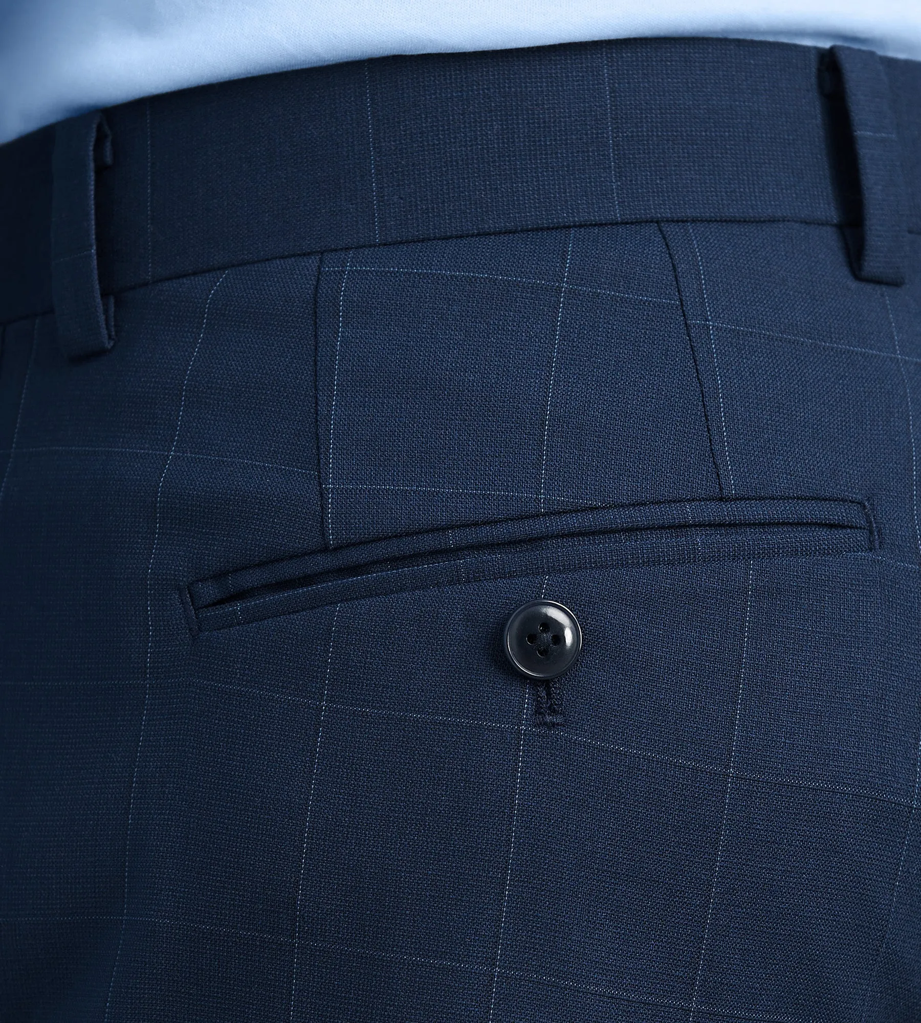 Slim Fit Blue Windowpane Suit Pants sold by Tip Top product image thumbnail 2