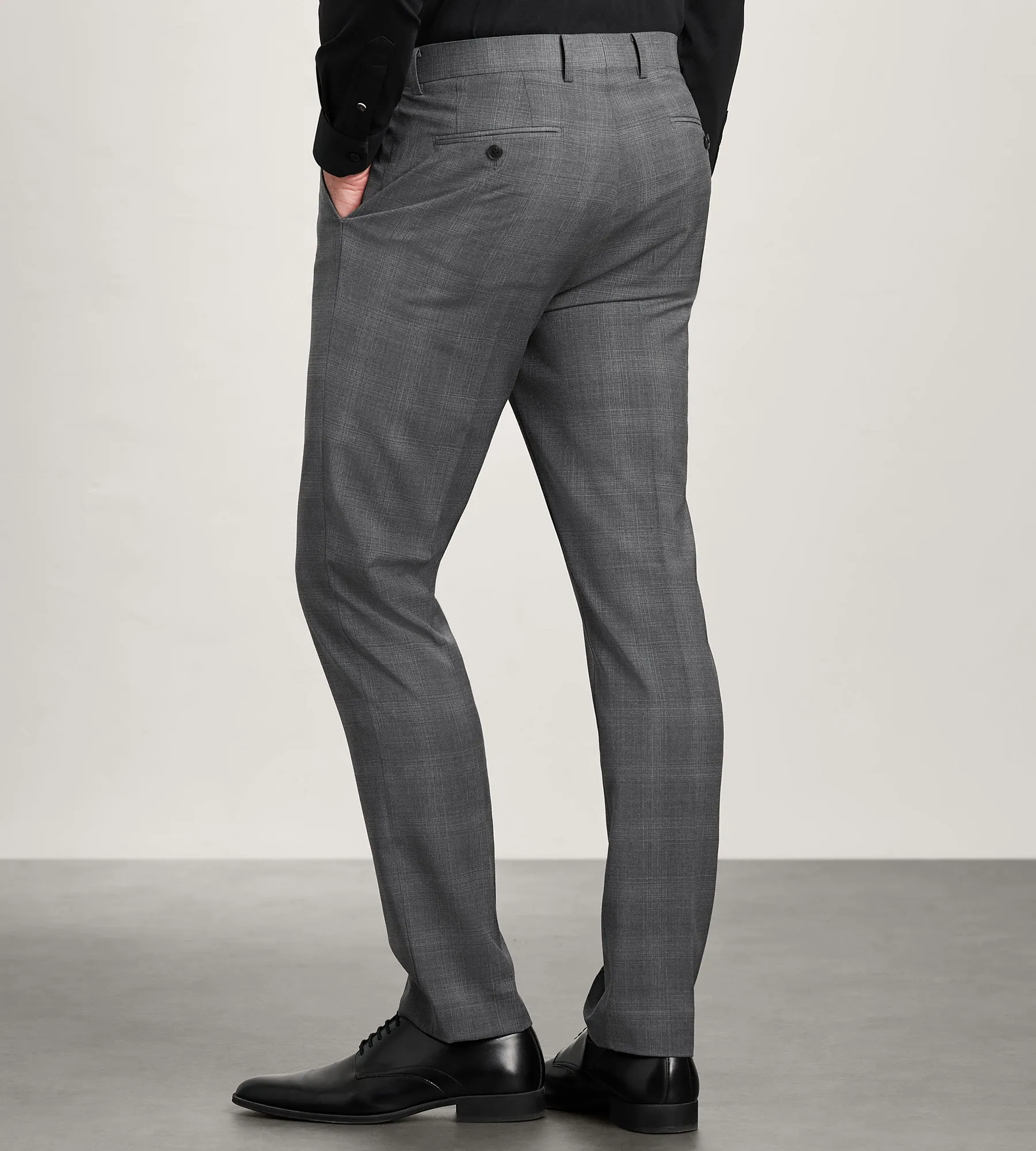 Slim Fit Grey Plaid Suit Pants sold by Tip Top product image thumbnail 3
