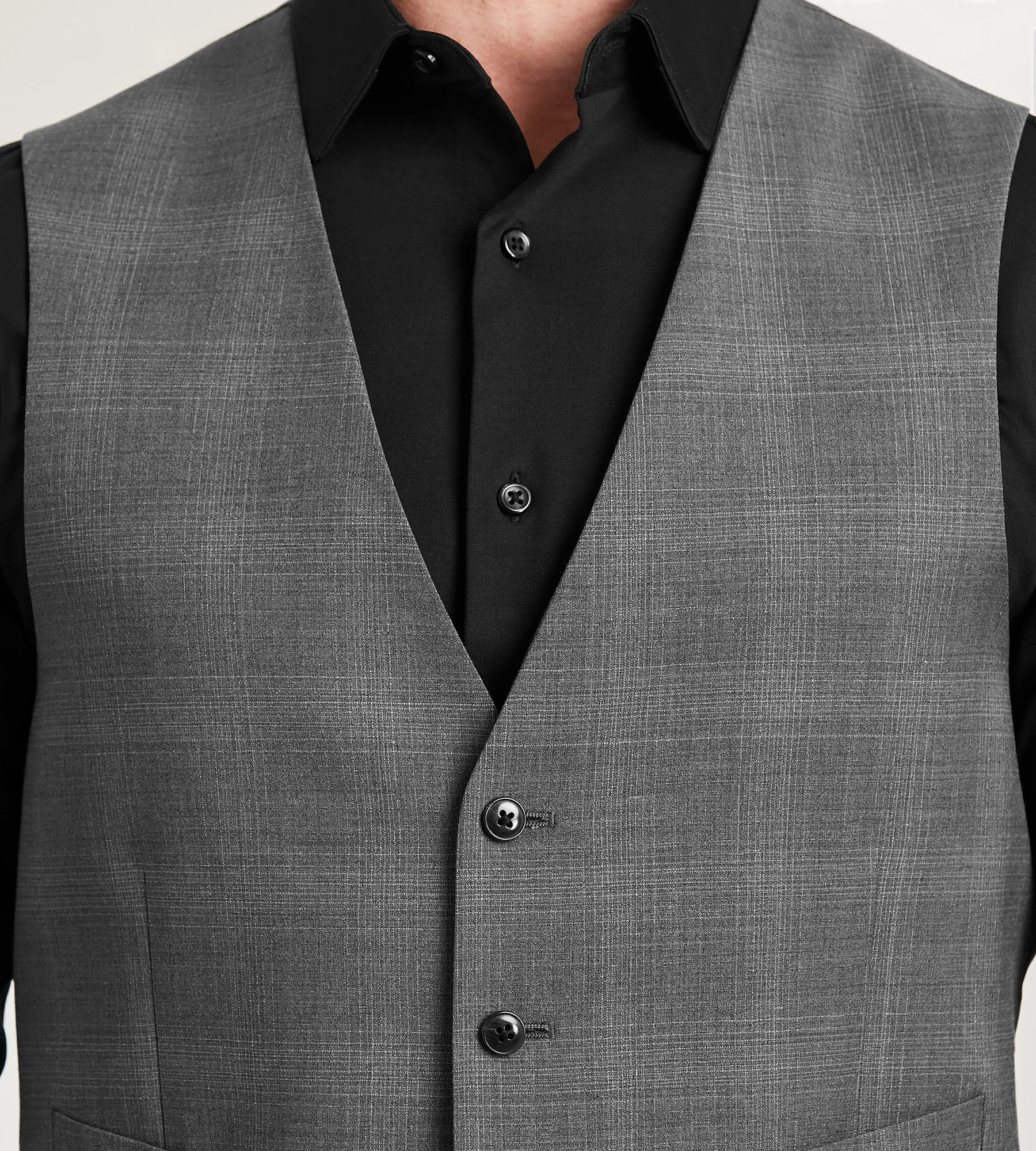 Grey Plaid Suit Vest sold by Tip Top product image thumbnail 2