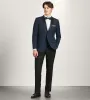 Modern Fit Navy Notch Lapel Solid Tuxedo sold by Tip Top