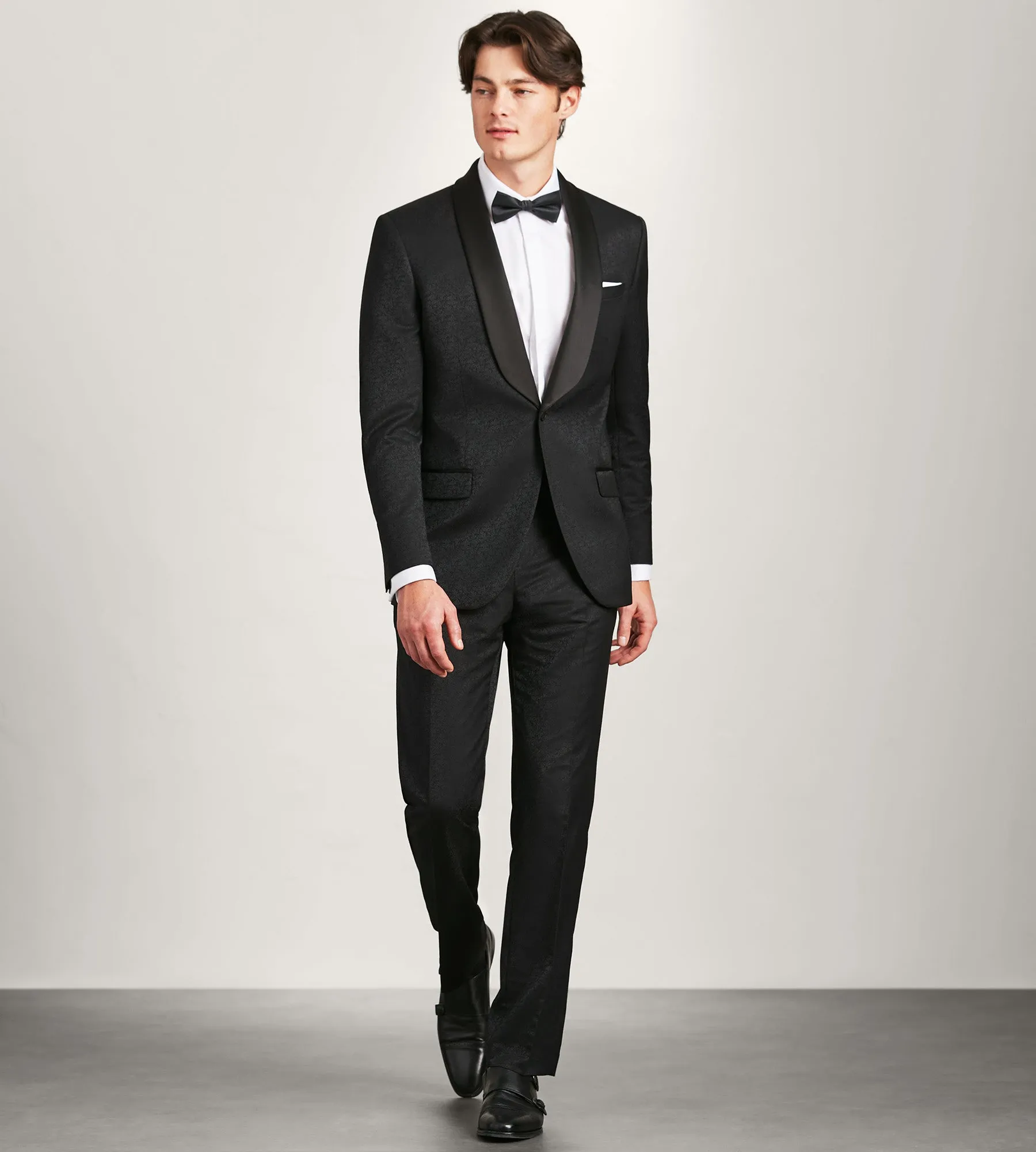 Modern Fit Black Jacquard Tuxedo Jacket sold by Tip Top product image thumbnail 5