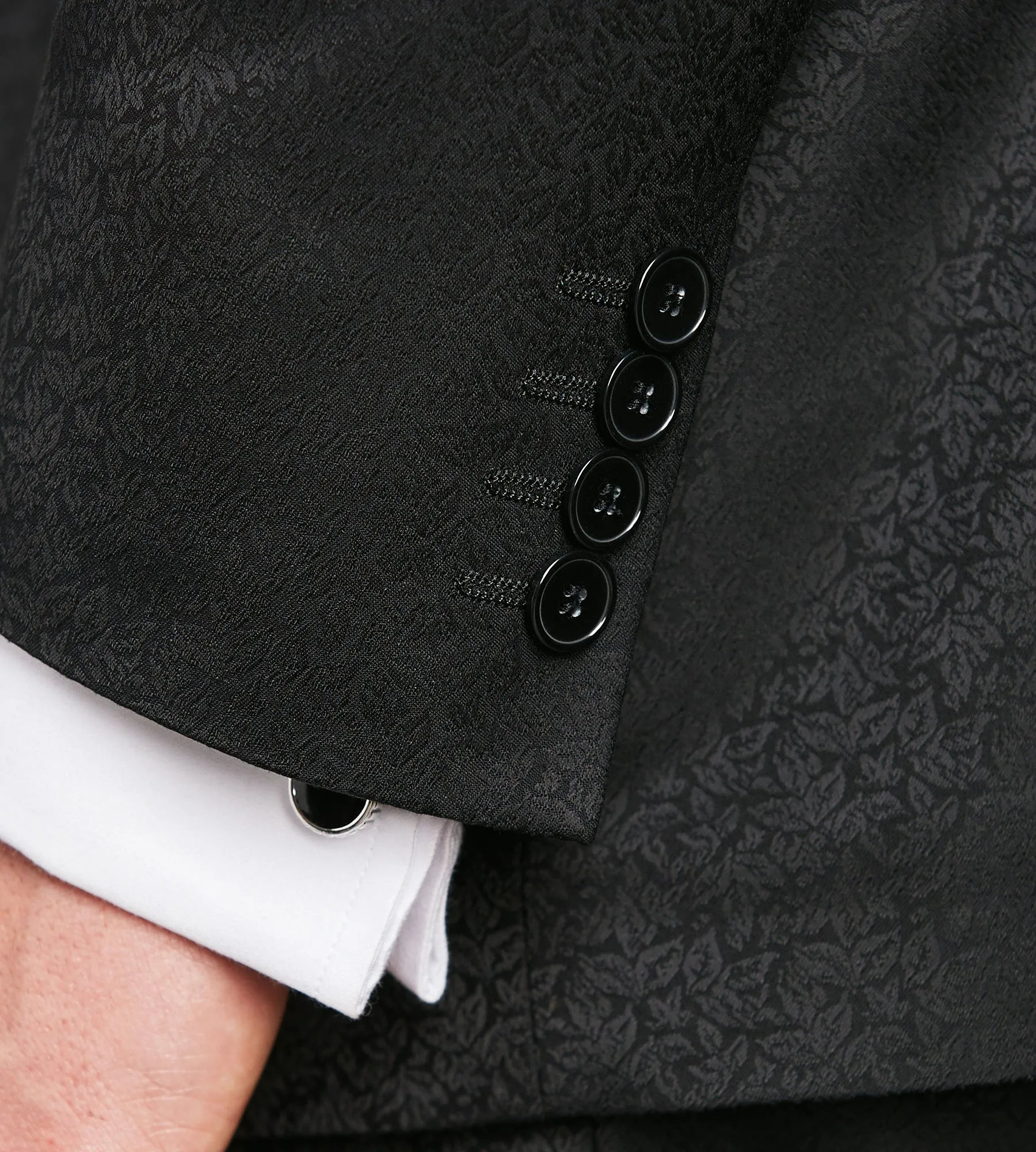 Modern Fit Black Jacquard Tuxedo Jacket sold by Tip Top product image thumbnail 3