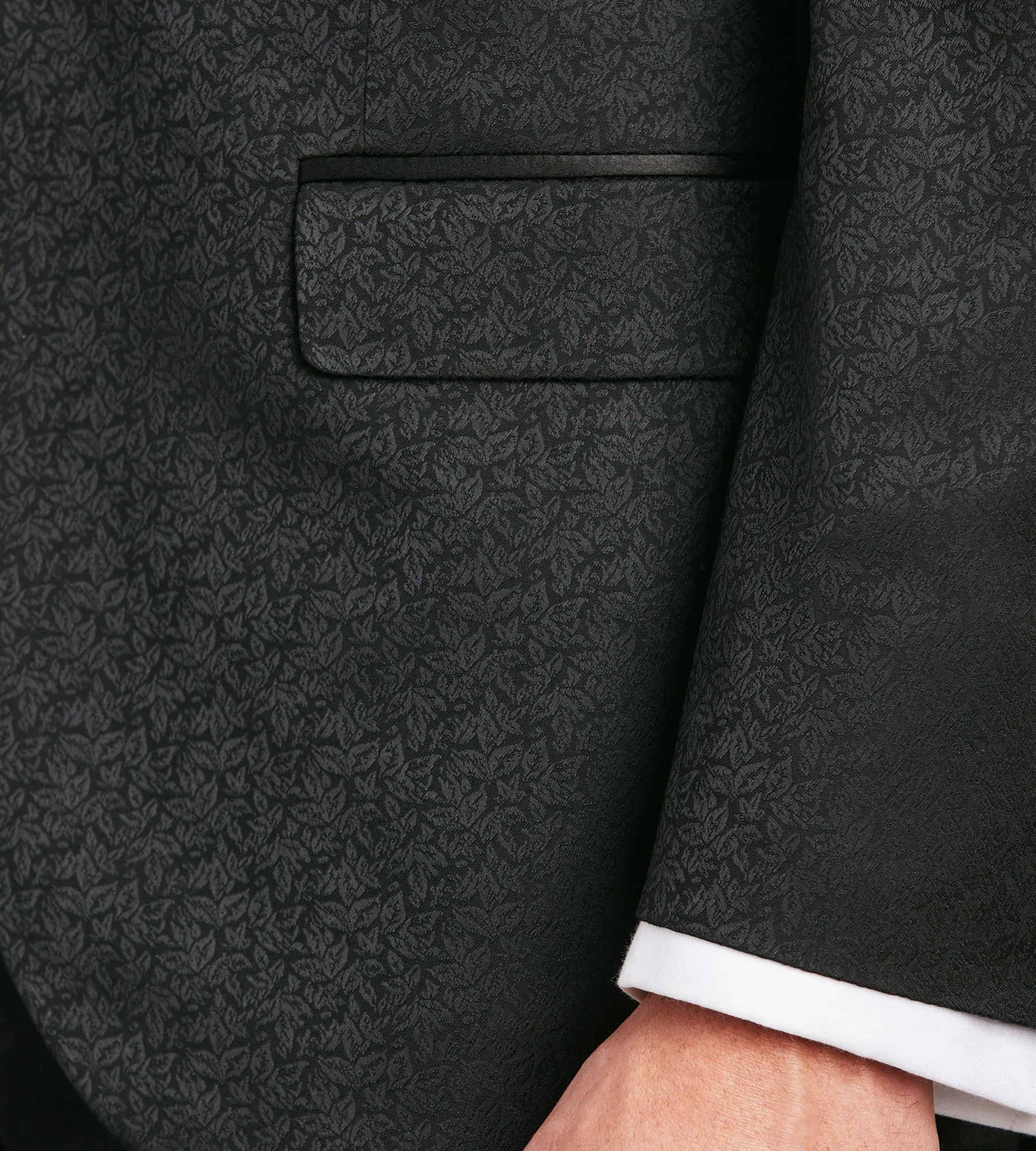 Modern Fit Black Jacquard Tuxedo Jacket sold by Tip Top product image thumbnail 4