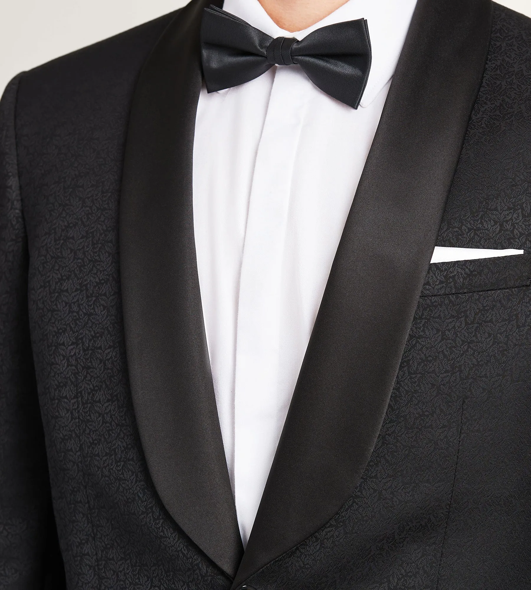 Modern Fit Black Jacquard Tuxedo Jacket sold by Tip Top product image thumbnail 2