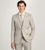 Slim Fit Tan Solid Suit sold by Tip Top