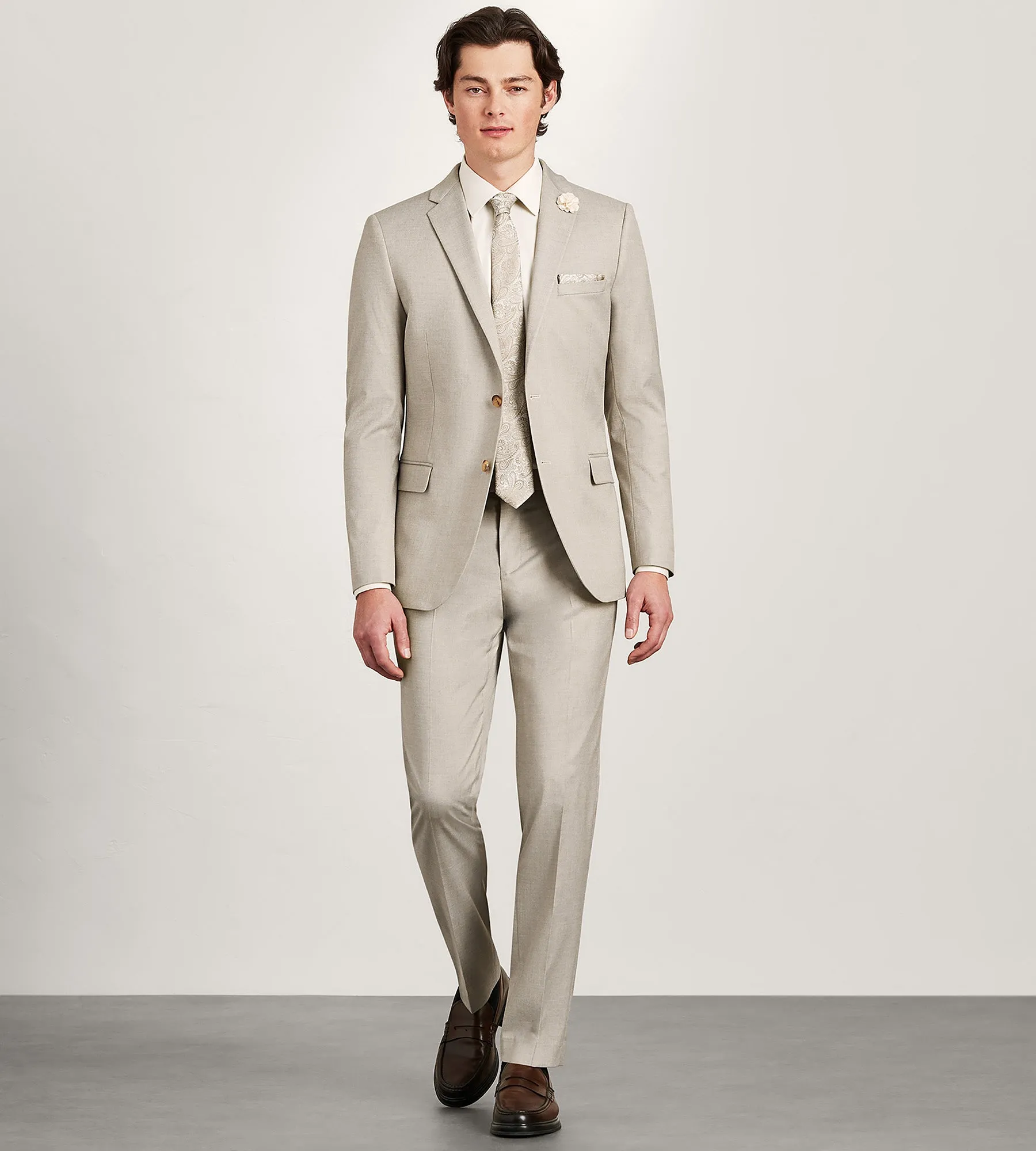 Slim Fit Tan Solid Suit Jacket sold by Tip Top product image thumbnail 4