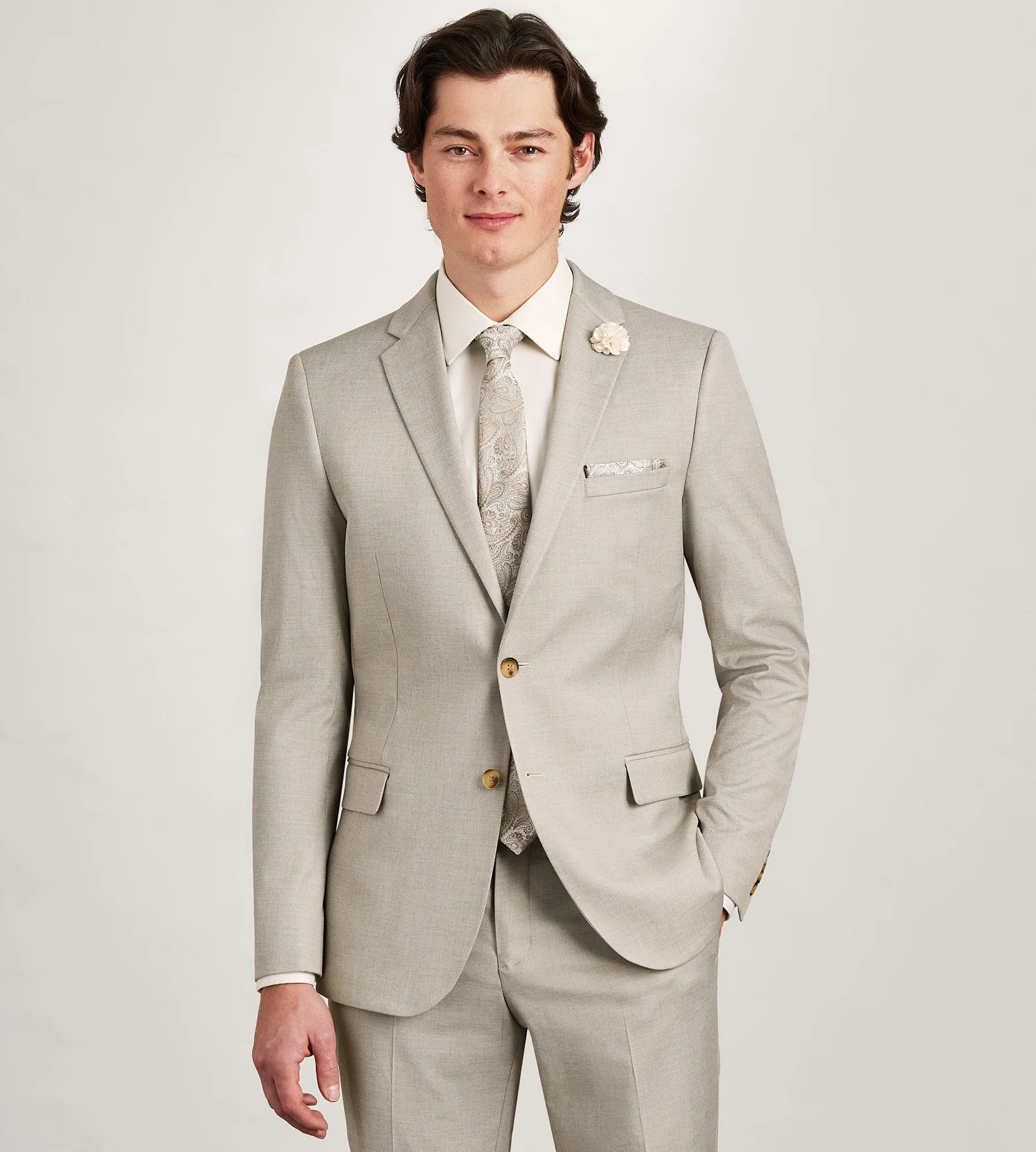Modern Fit Tan Solid Suit sold by Tip Top