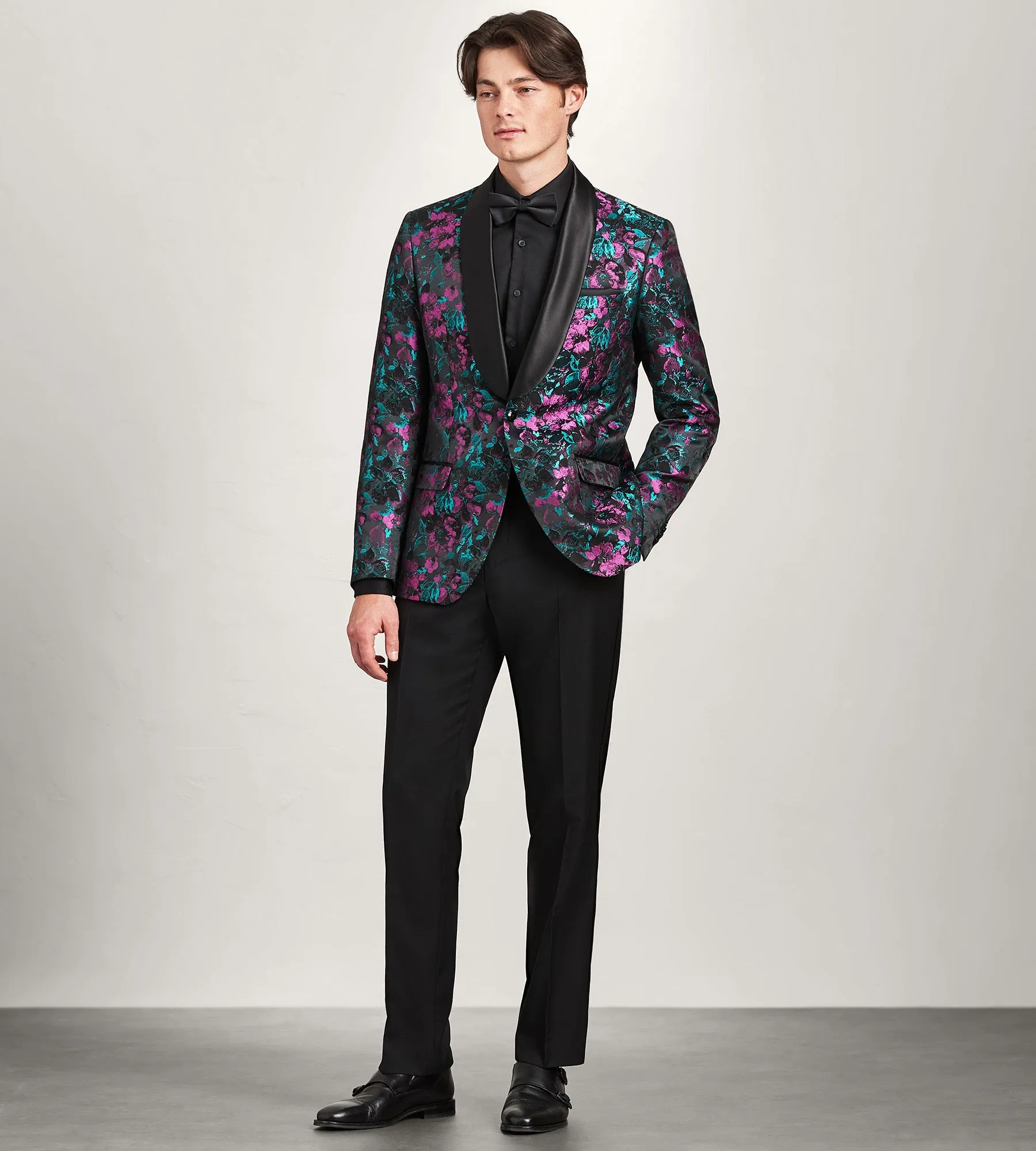 Modern Fit Purple Jacquard Tuxedo Jacket sold by Tip Top product image thumbnail 5