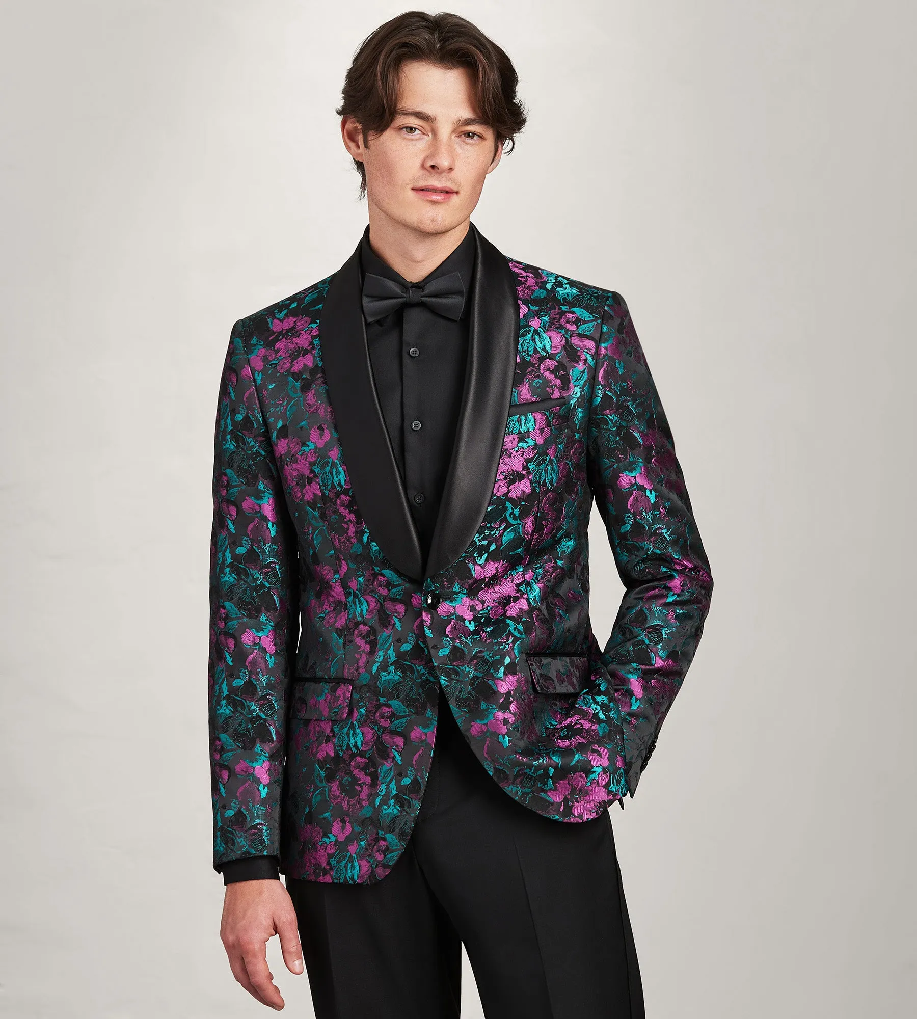 Slim Fit Purple Jacquard Tuxedo sold by Tip Top