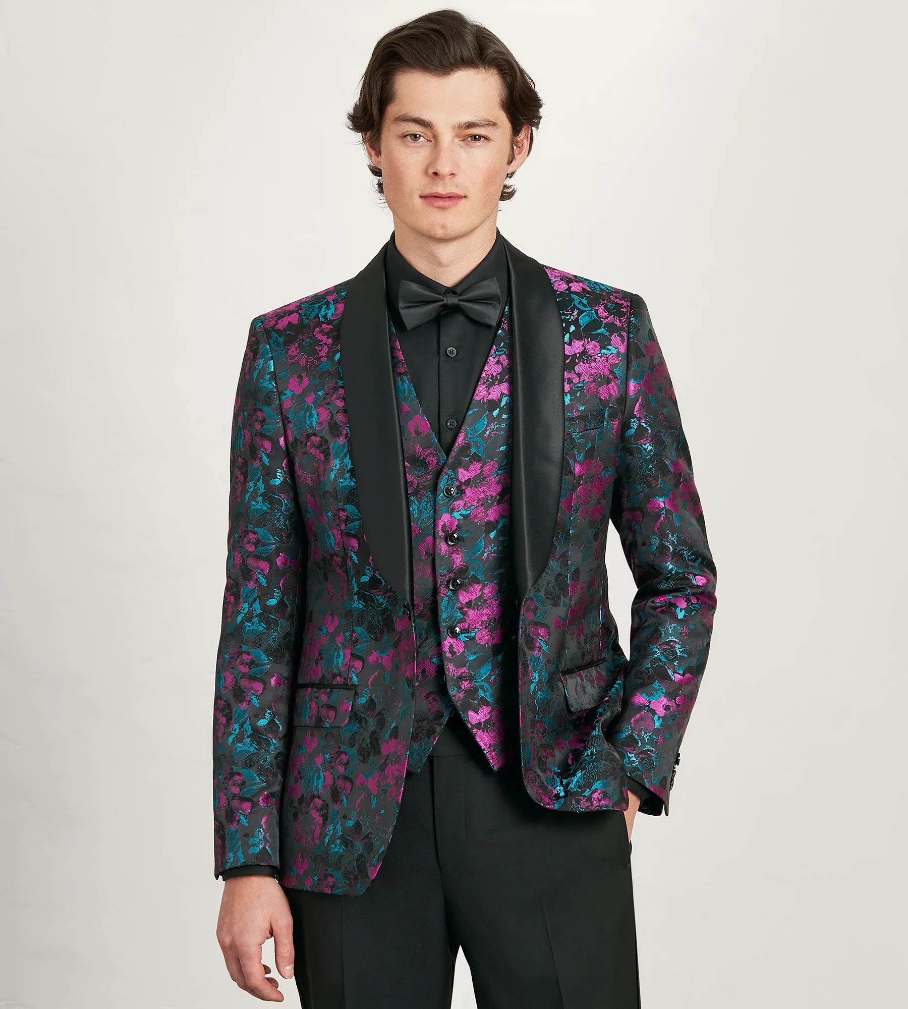 Purple Jacquard Tuxedo Vest sold by Tip Top product image thumbnail 4