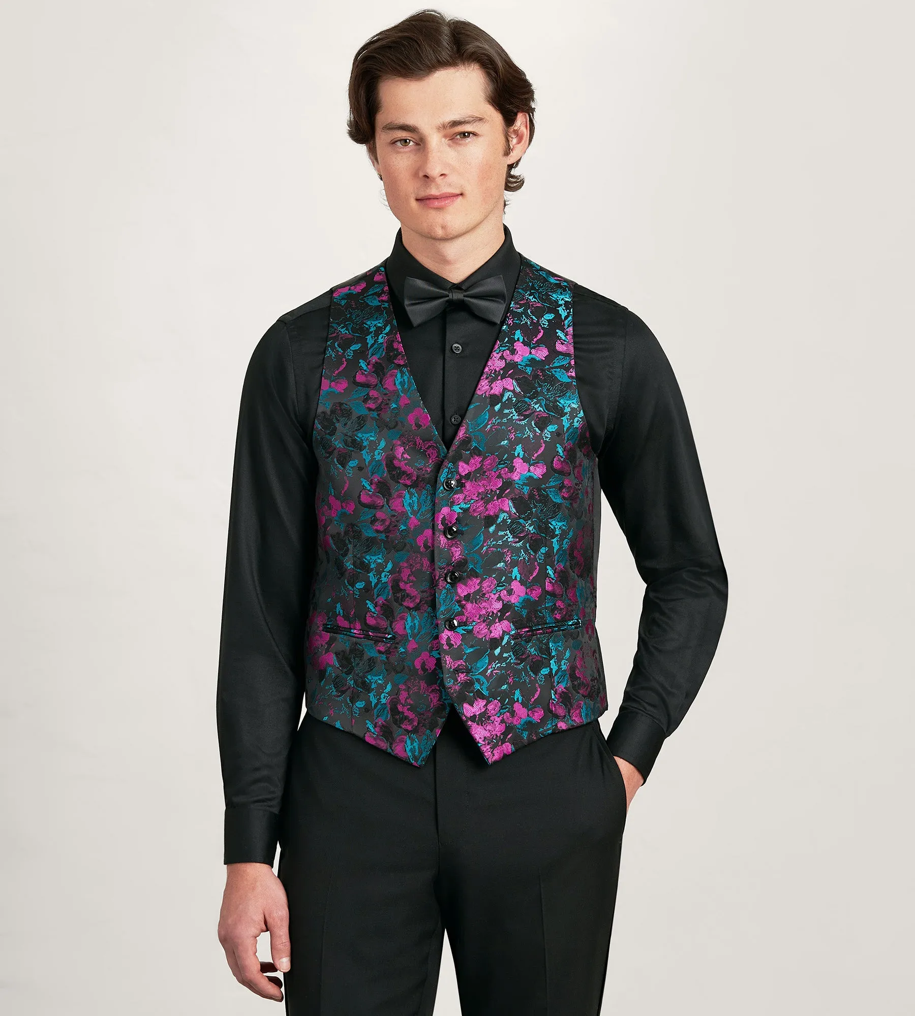 Purple Jacquard Tuxedo Vest sold by Tip Top
