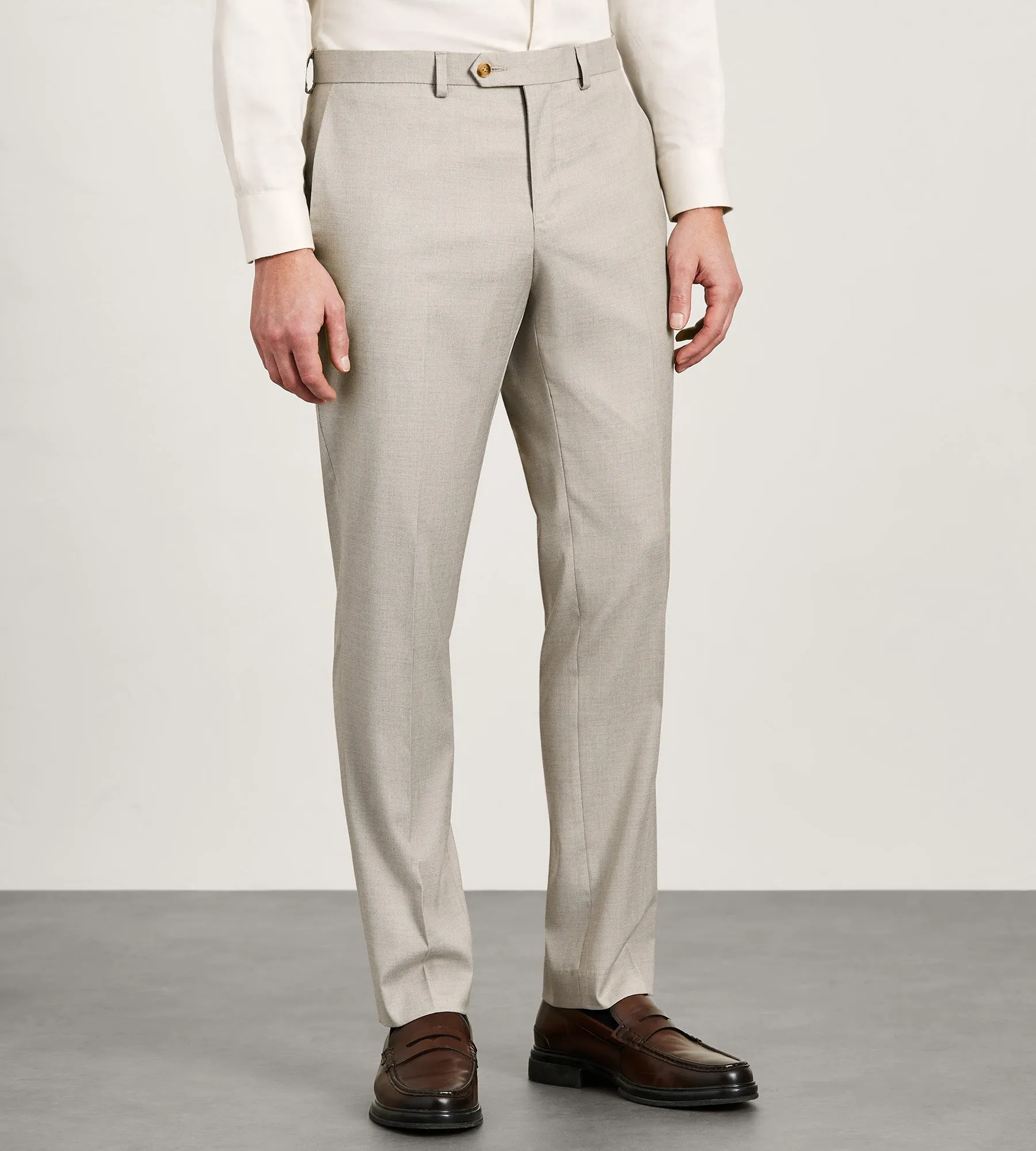 Slim Fit Tan Solid Suit Pants sold by Tip Top