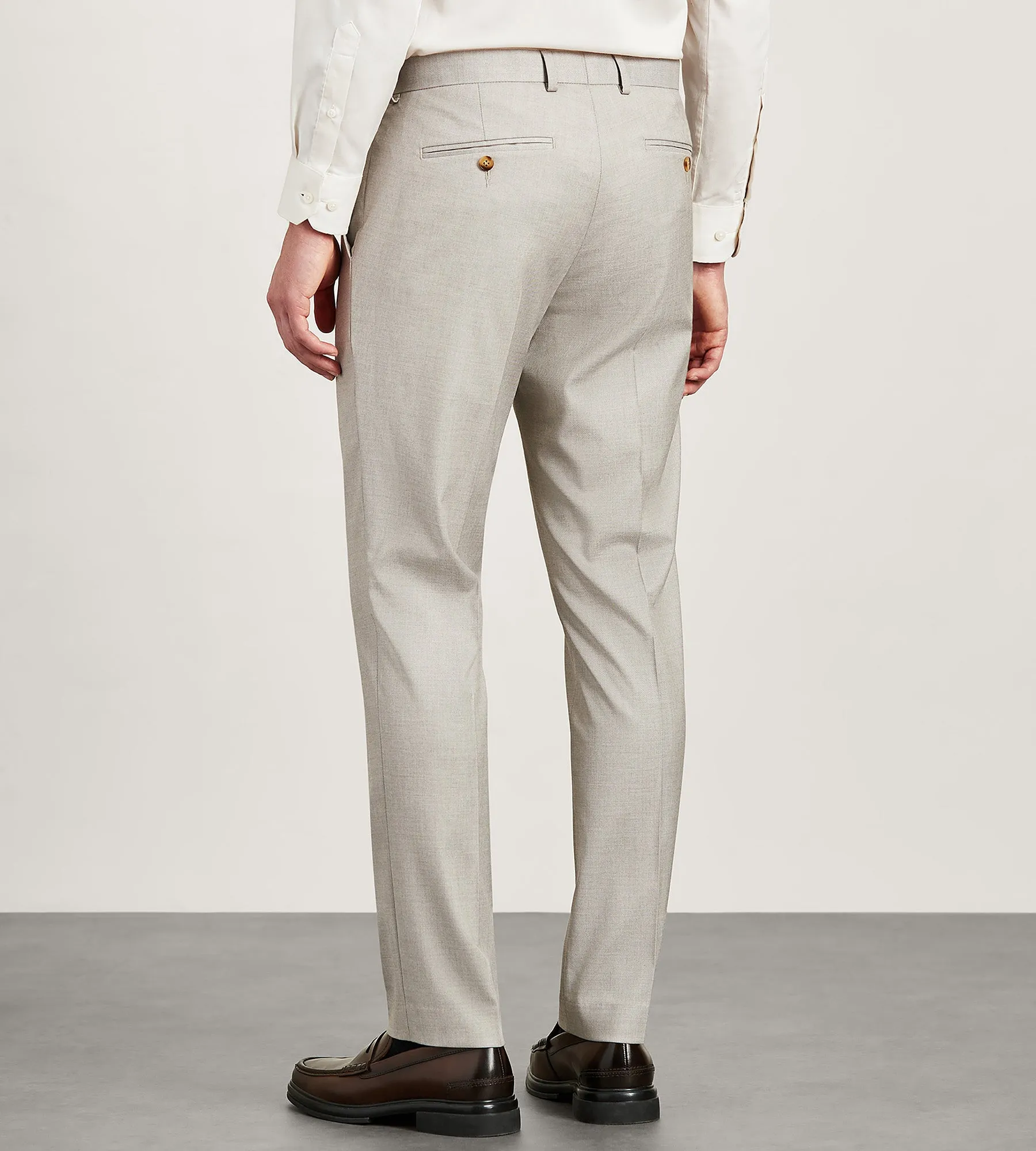 Slim Fit Tan Solid Suit Pants sold by Tip Top product image thumbnail 3