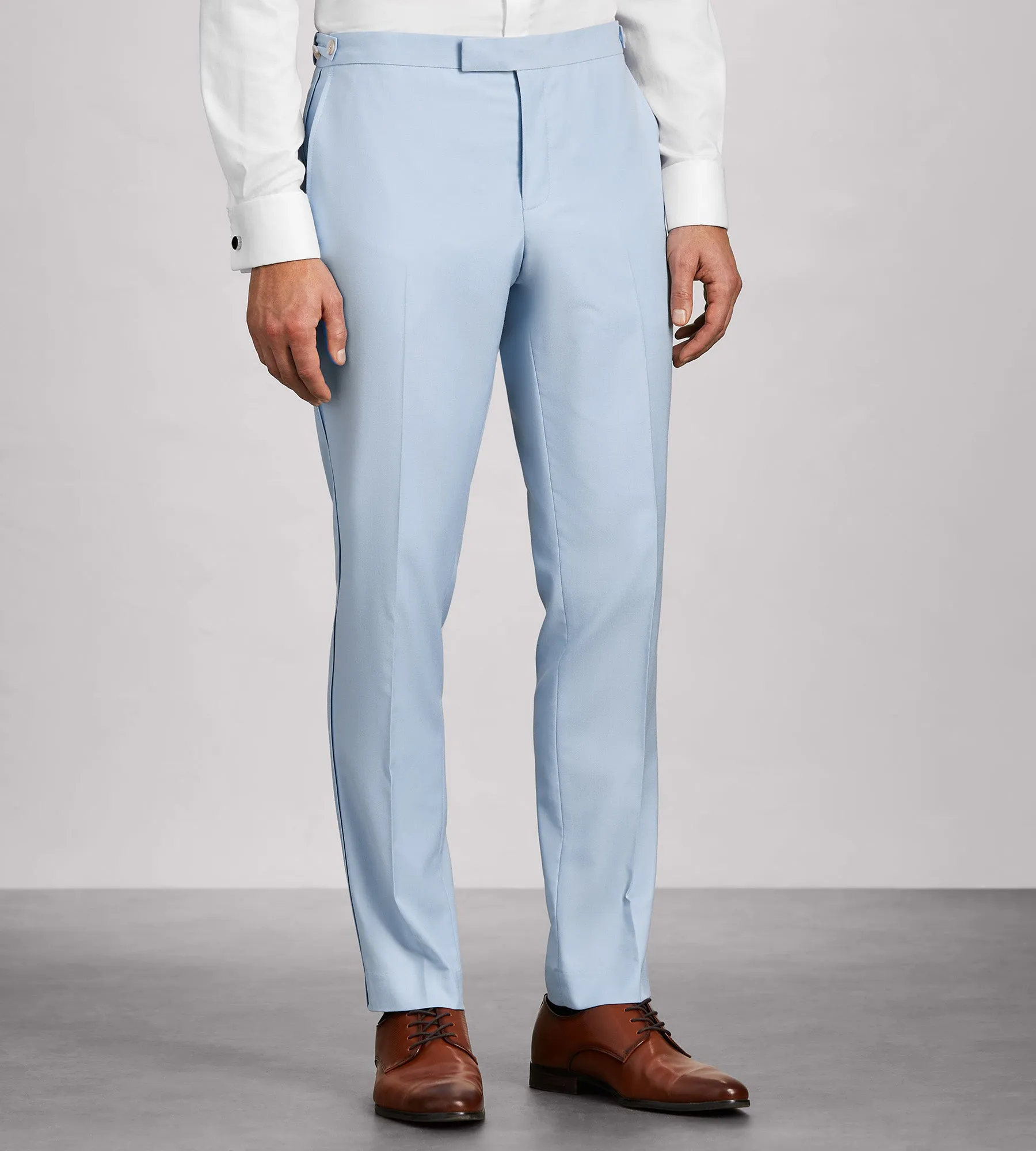 Slim Fit Light Blue Solid Tuxedo Pants sold by Tip Top
