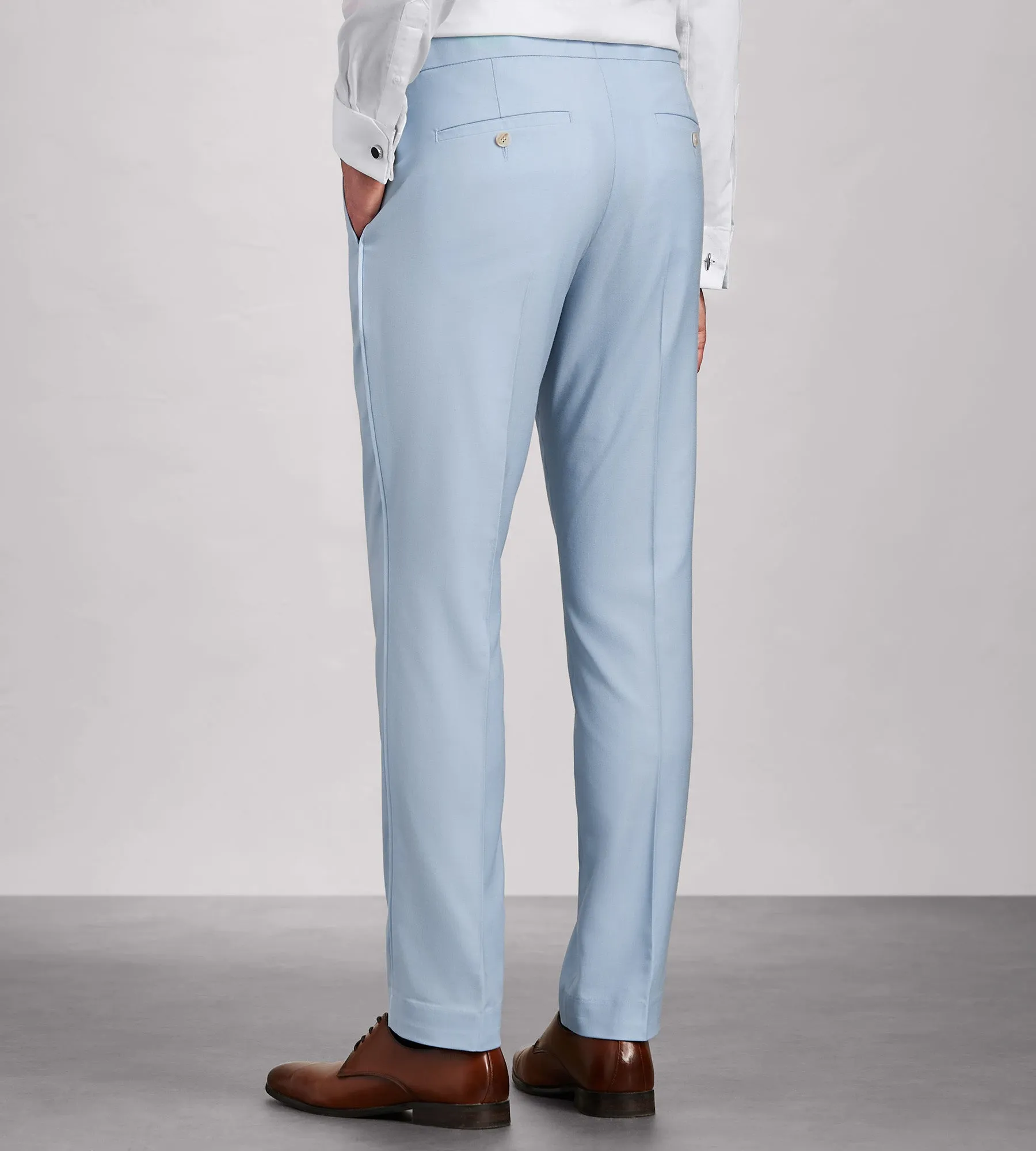 Slim Fit Light Blue Solid Tuxedo Pants sold by Tip Top product image thumbnail 3