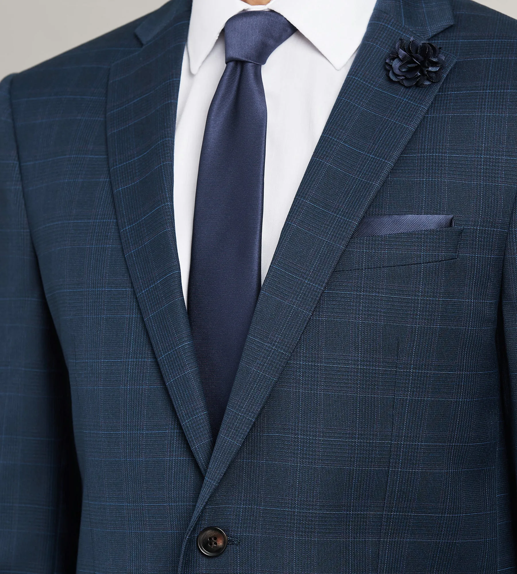 Slim Fit Navy Plaid Suit sold by Tip Top product image thumbnail 2
