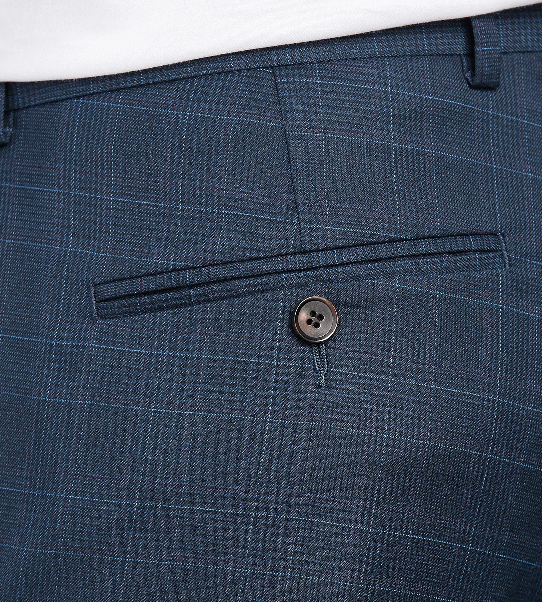 Slim Fit Navy Plaid Suit Pants sold by Tip Top product image thumbnail 4