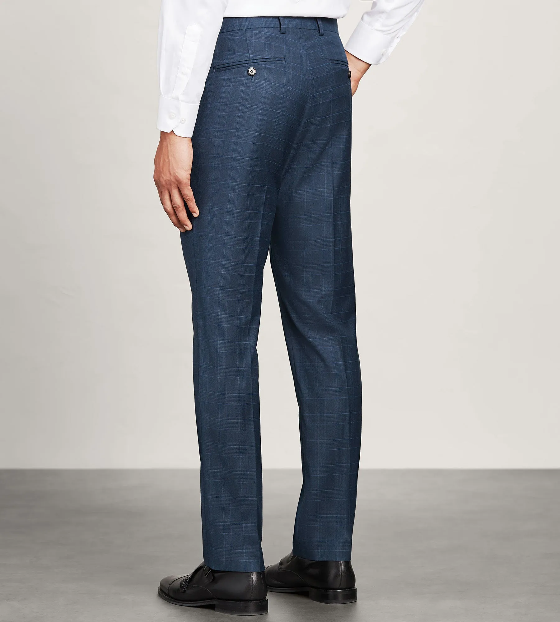 Slim Fit Navy Plaid Suit Pants sold by Tip Top product image thumbnail 3