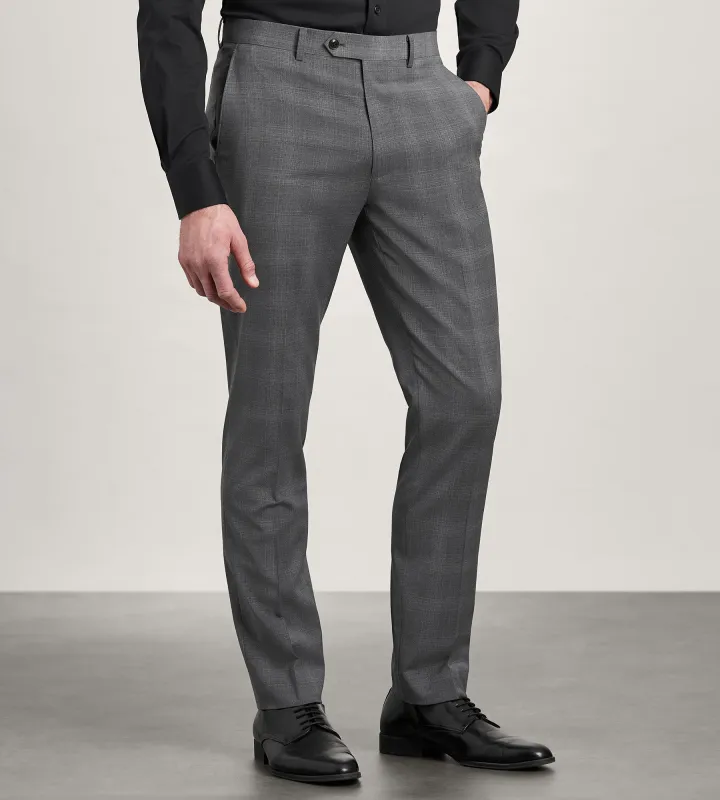 Slim Fit Grey Plaid Suit Pants sold by Tip Top