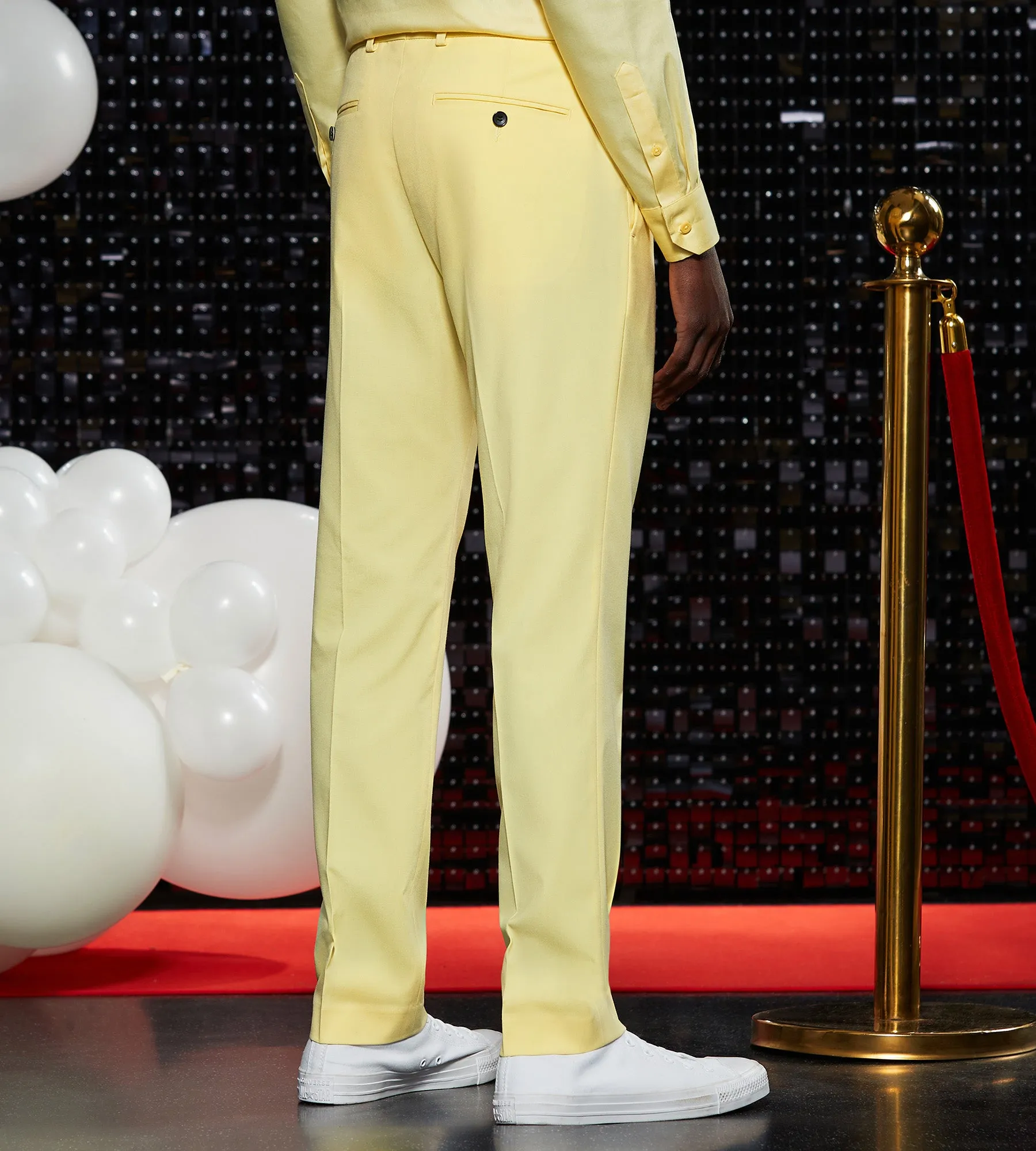 Slim Fit Bright Yellow Solid Suit Pants sold by Tip Top product image thumbnail 3