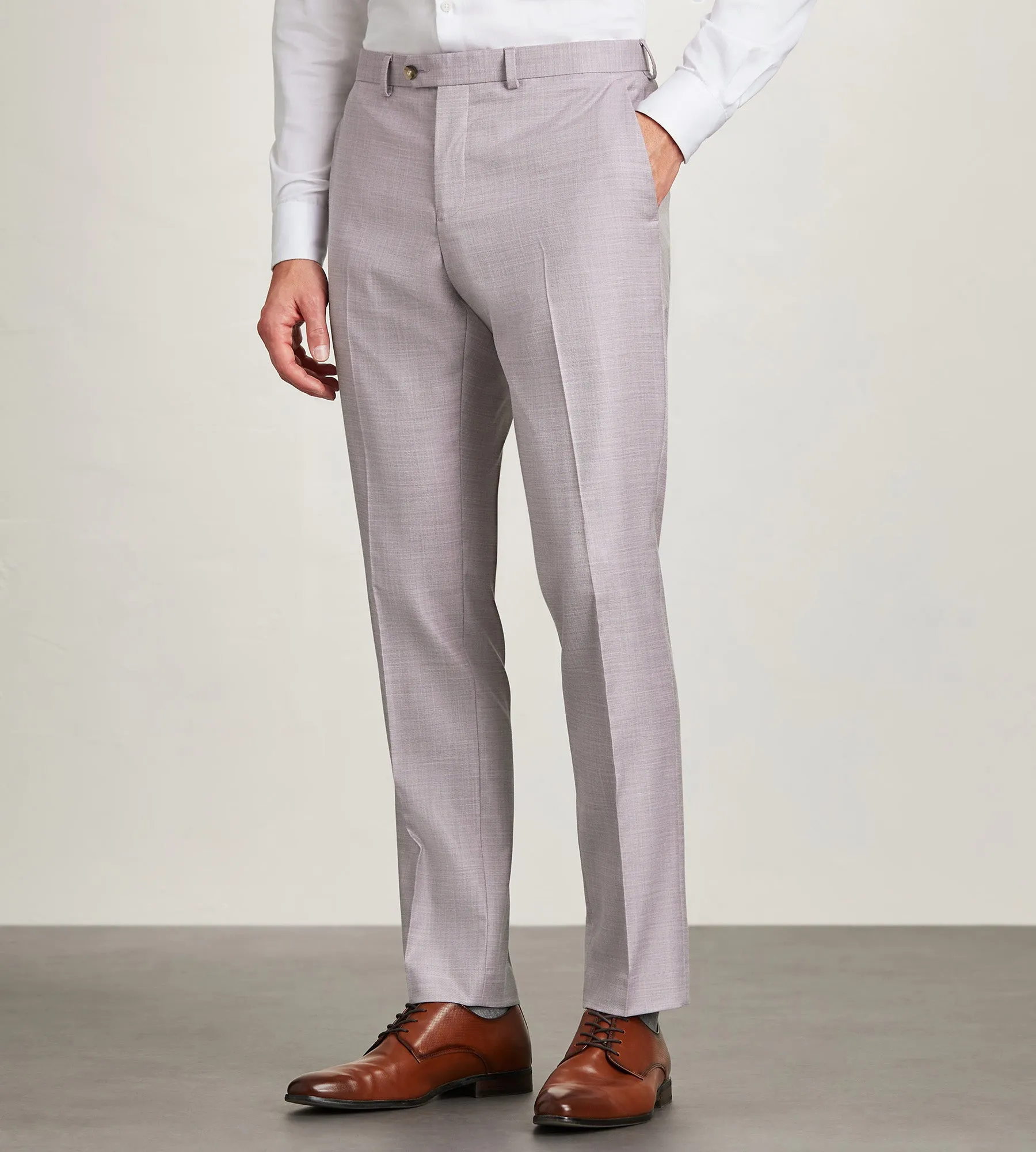 Slim Fit Pale Purple Solid Suit Pants sold by Tip Top