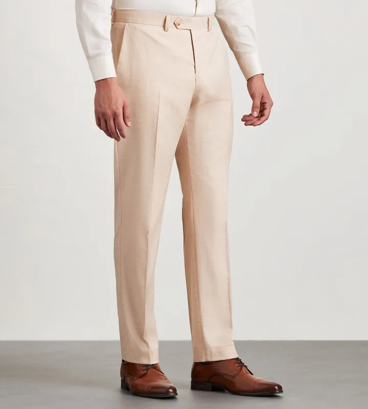 Slim Fit Pale Peach Solid Suit Pants sold by Tip Top