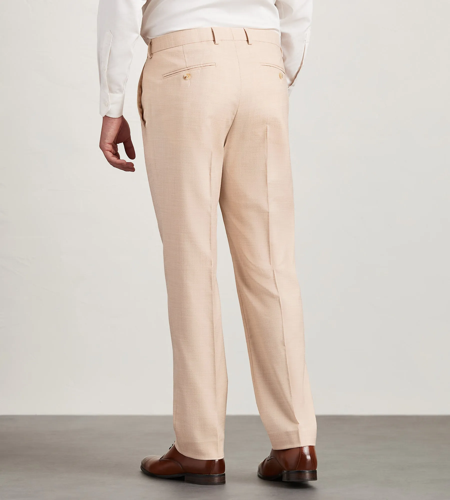 Slim Fit Pale Peach Solid Suit Pants sold by Tip Top product image thumbnail 3