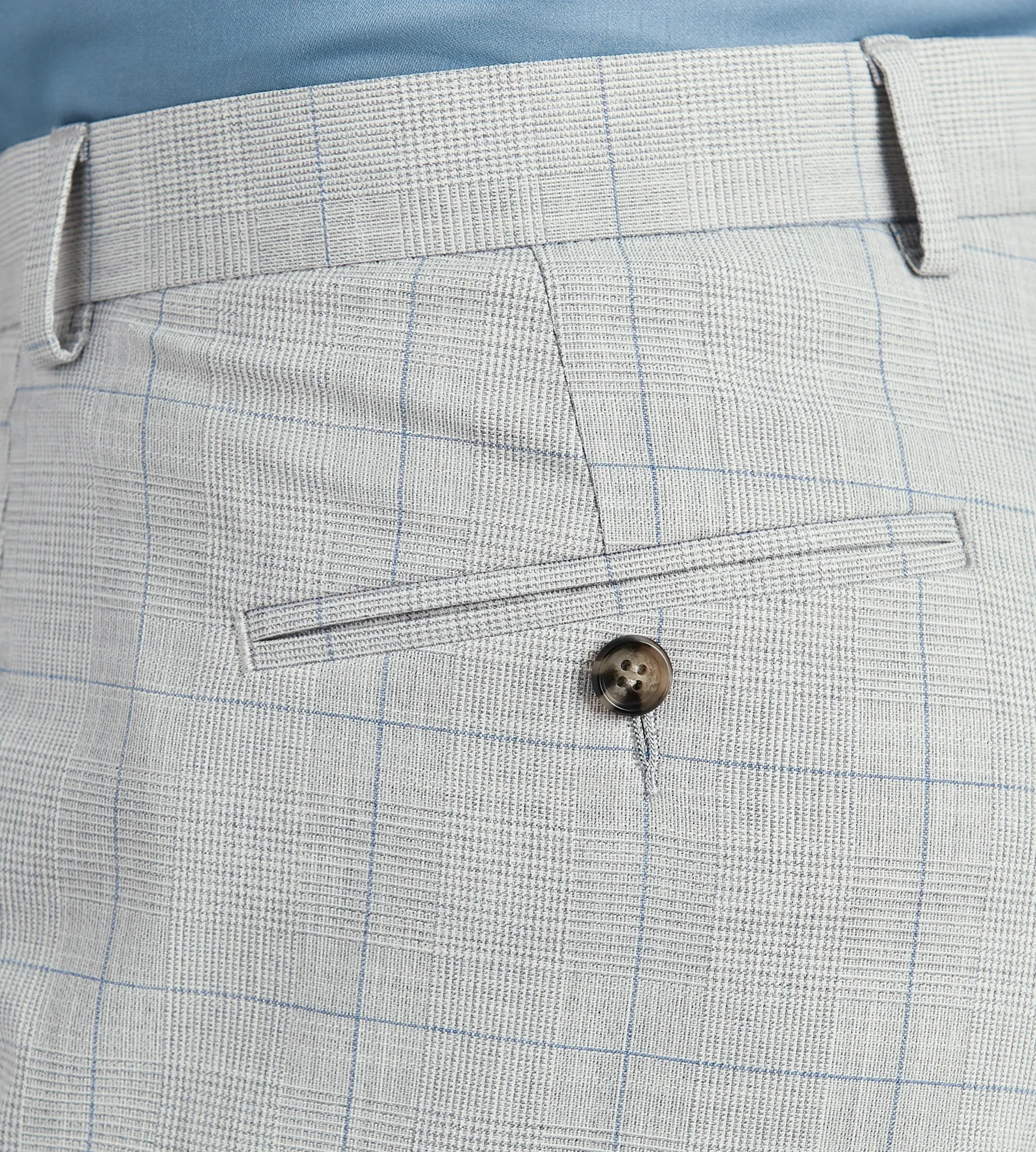 Slim Fit Light Grey Plaid Suit Pants sold by Tip Top product image thumbnail 4