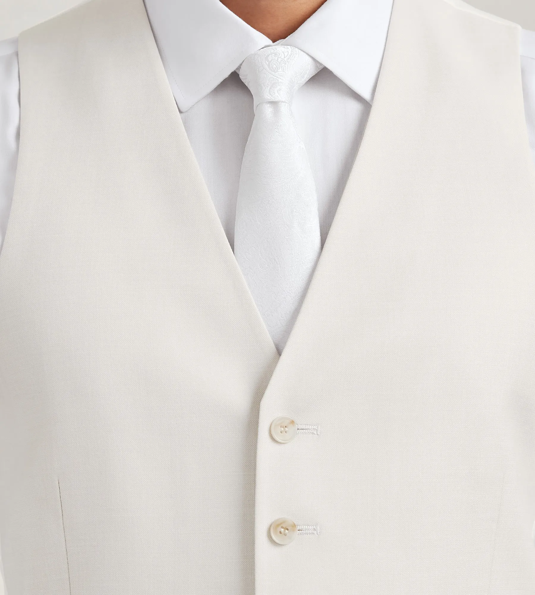 Off White Solid Suit Vest sold by Tip Top product image thumbnail 2