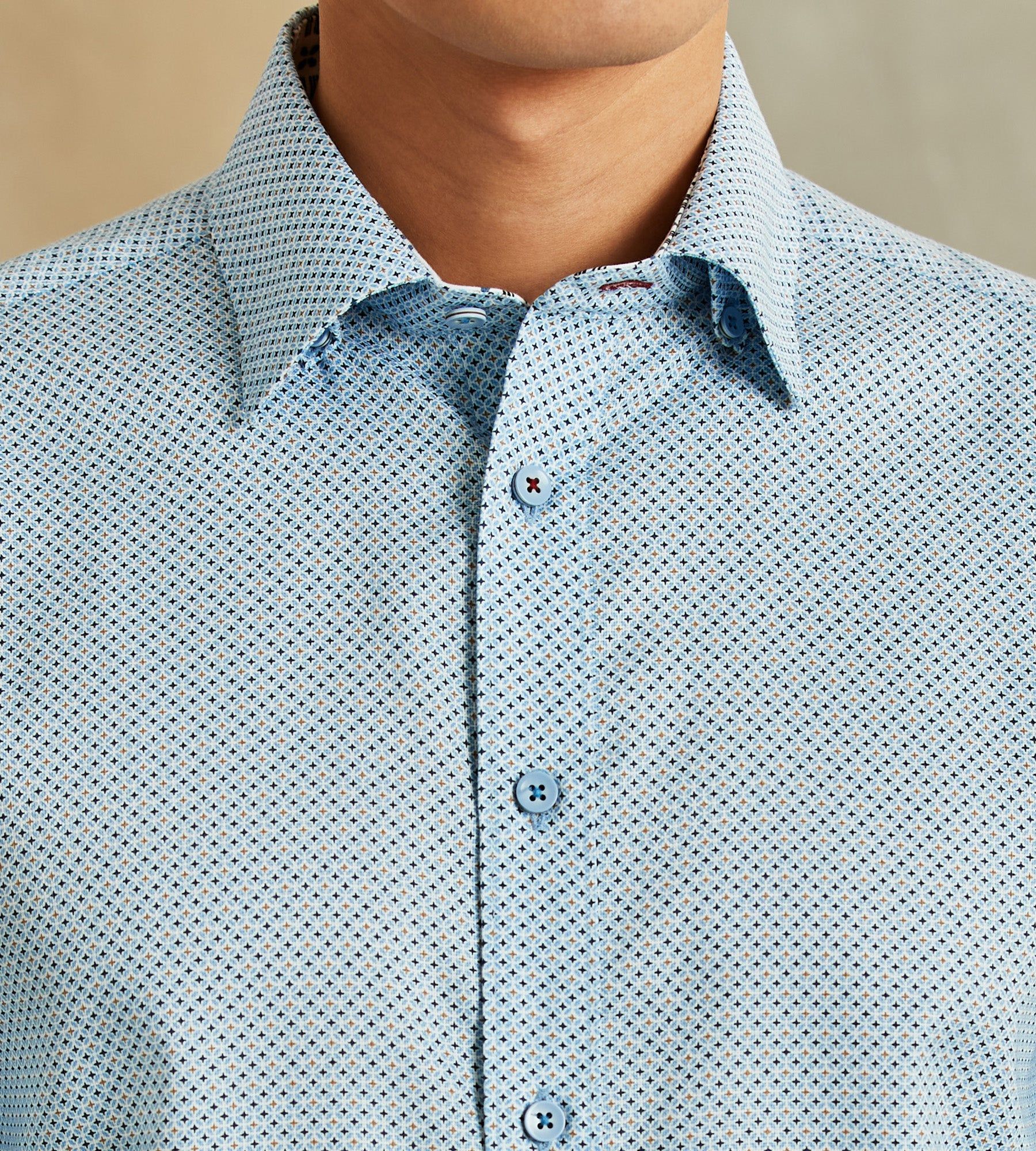 Modern Fit Non-Iron Geo Print Long-Sleeve Sport Shirt sold by Tip Top product image thumbnail 2