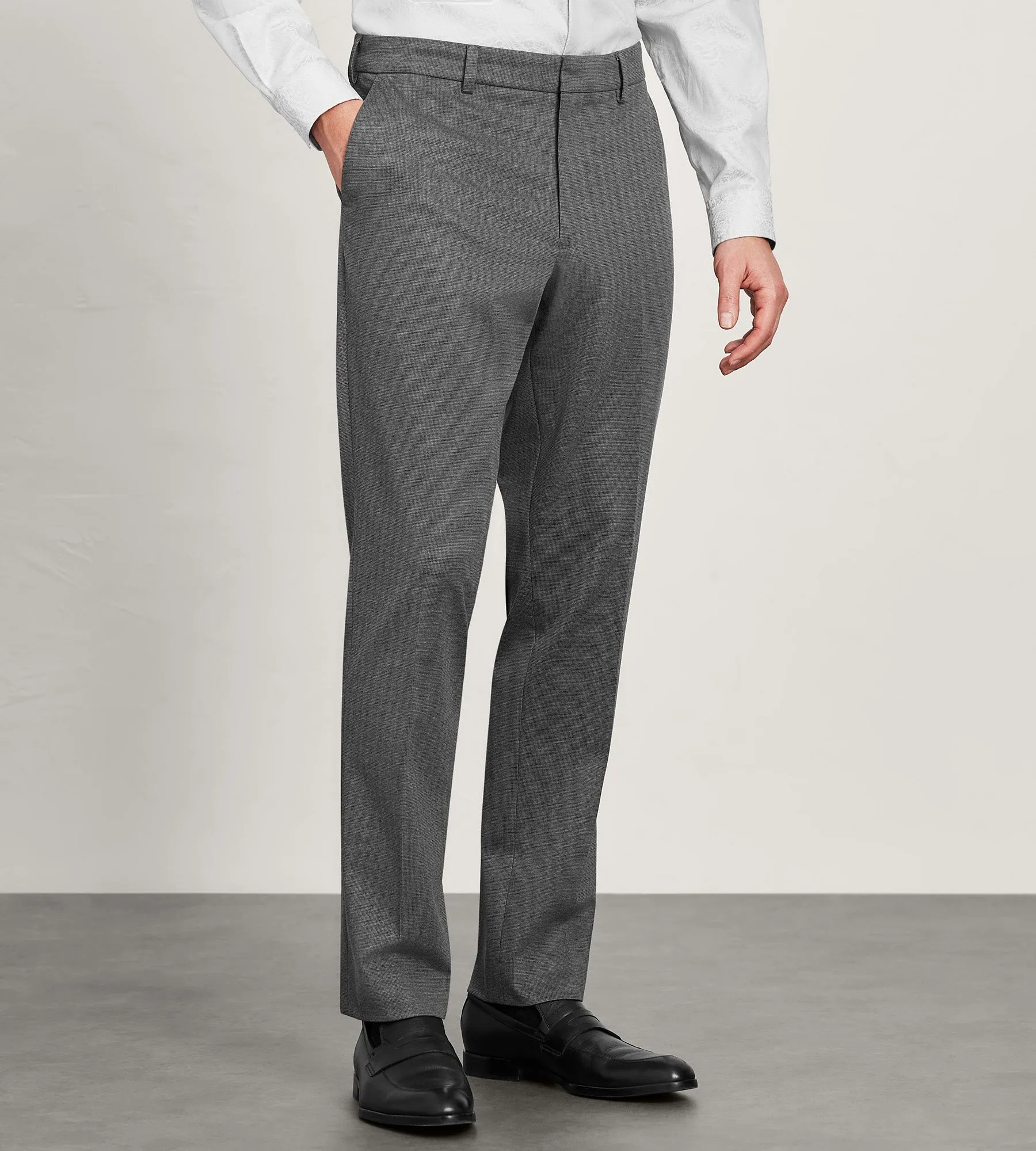 Modern Fit Knit Micro Check Print Dress Pant sold by Tip Top