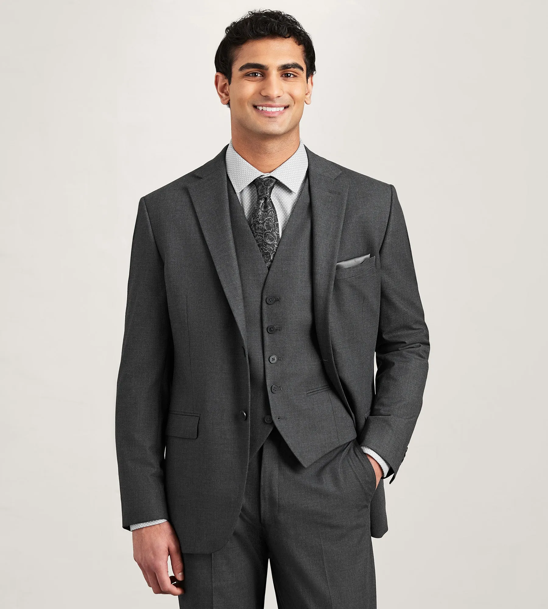 Modern Fit 360° Stretch Black Suit Separate Vest sold by Tip Top product image thumbnail 4