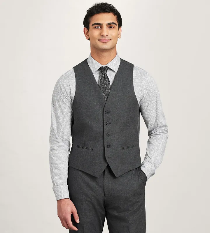 Modern Fit 360° Stretch Black Suit Separate Vest sold by Tip Top
