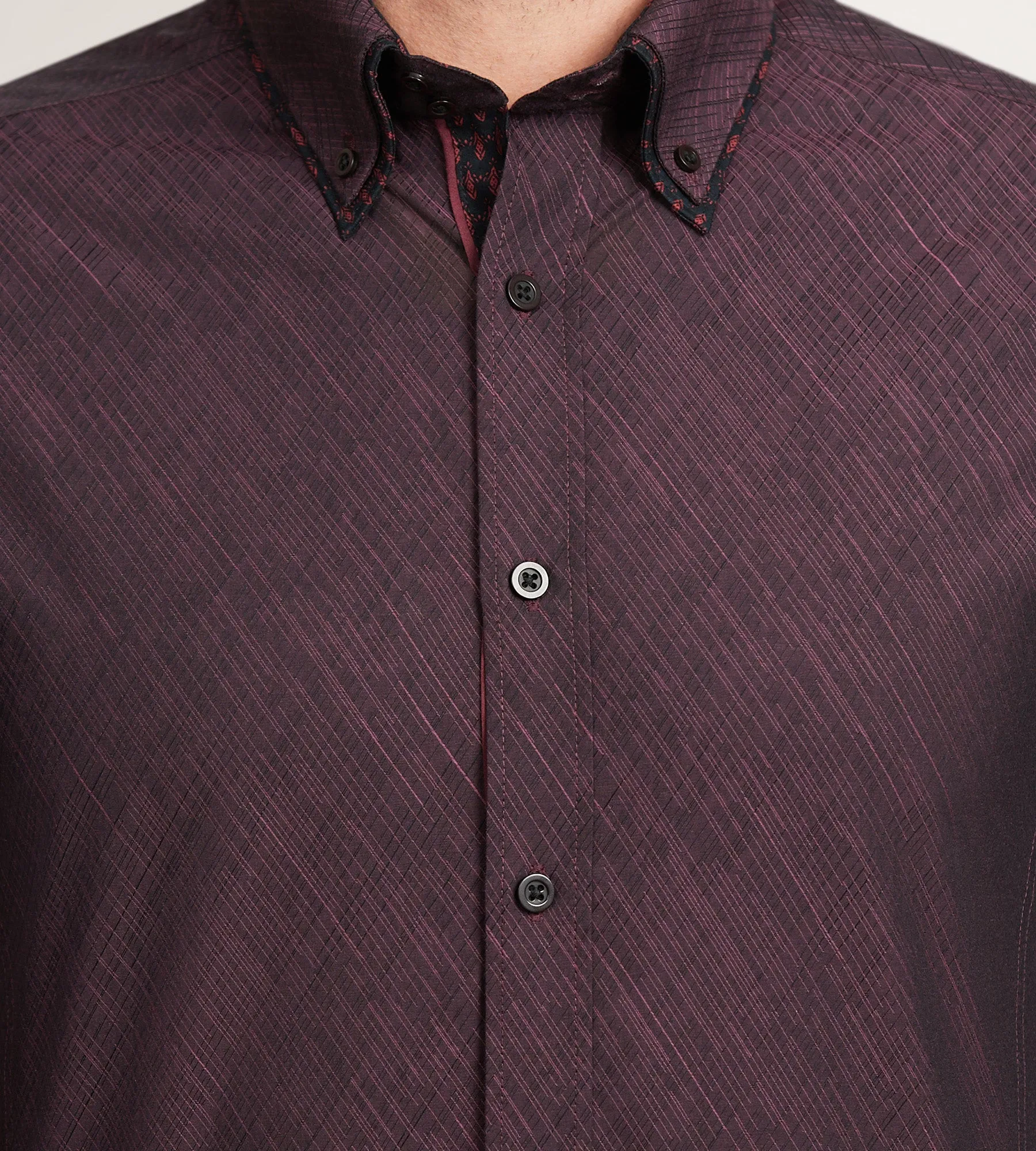 Modern Fit Long Sleeve Double Collar Textured Sport Shirt sold by Tip Top product image thumbnail 2