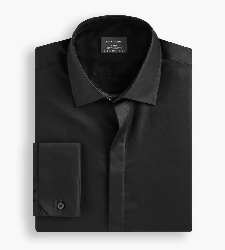 Slim Fit Non- Iron Stretch Sateen Tux Shirt sold by Tip Top