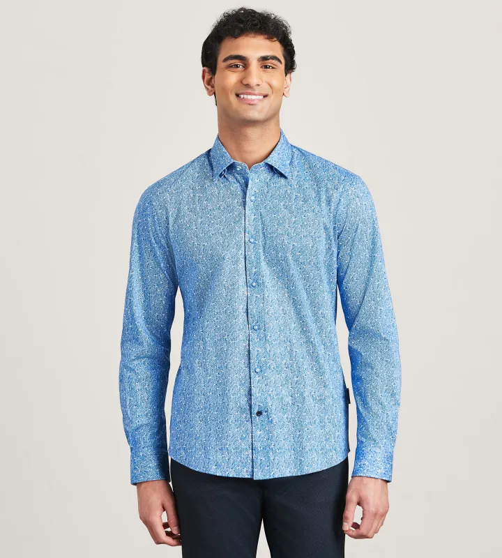 Long Sleeve 360 Stretch Floral Print Casual Shirt sold by Tip Top