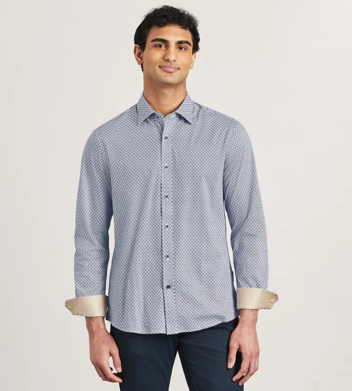 Long Sleeve 360 Stretch Geo Print Casual Shirt sold by Tip Top