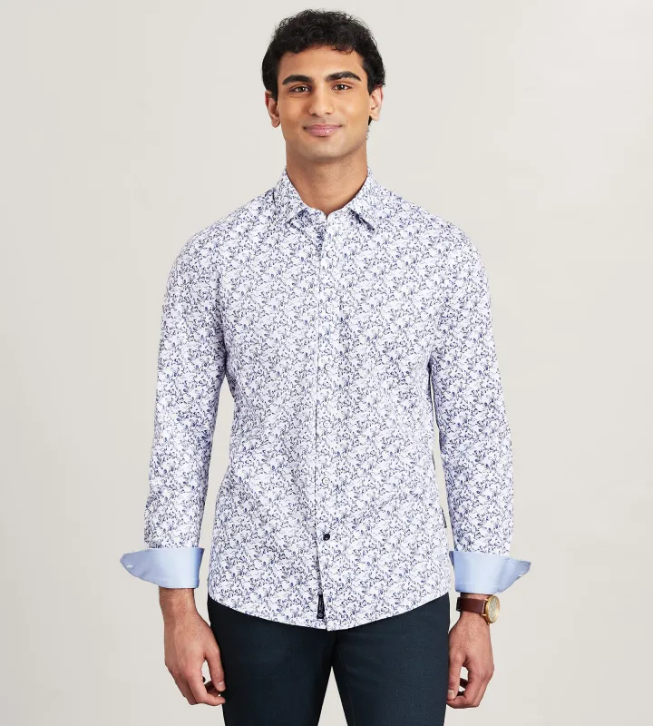 Long Sleeve 360 Stretch Floral Print Casual Shirt sold by Tip Top