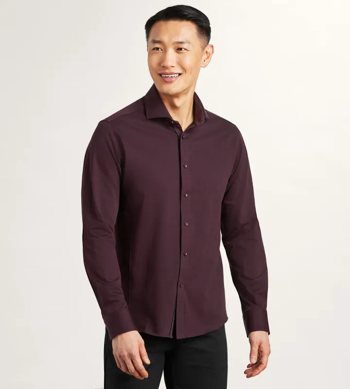 Long Sleeve Jacquard Stretch Casual Shirt sold by Tip Top