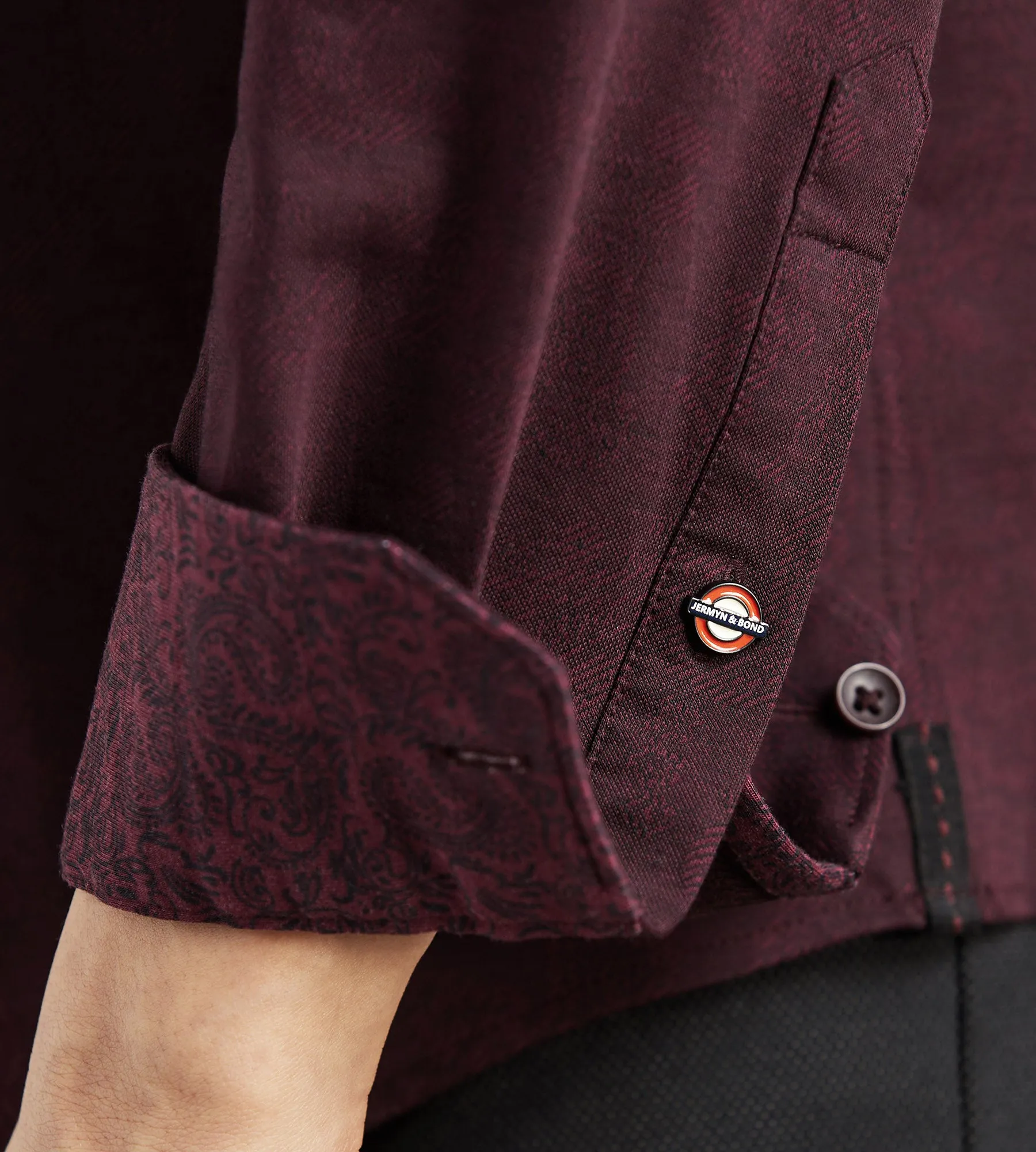 Long Sleeve Jacquard Stretch Casual Shirt sold by Tip Top product image thumbnail 3