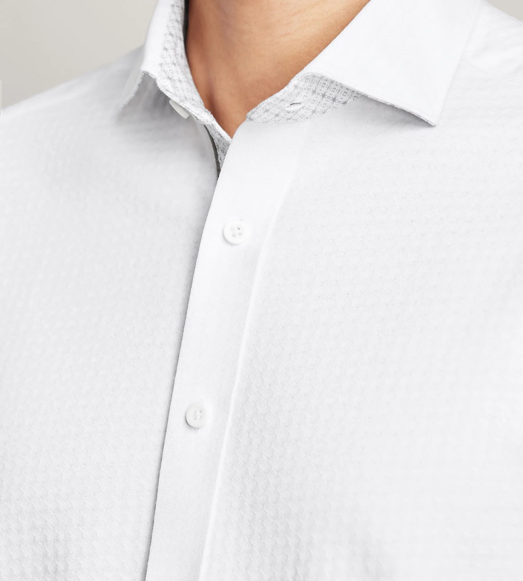 Long Sleeve Jacquard Stretch Casual Shirt sold by Tip Top product image thumbnail 2