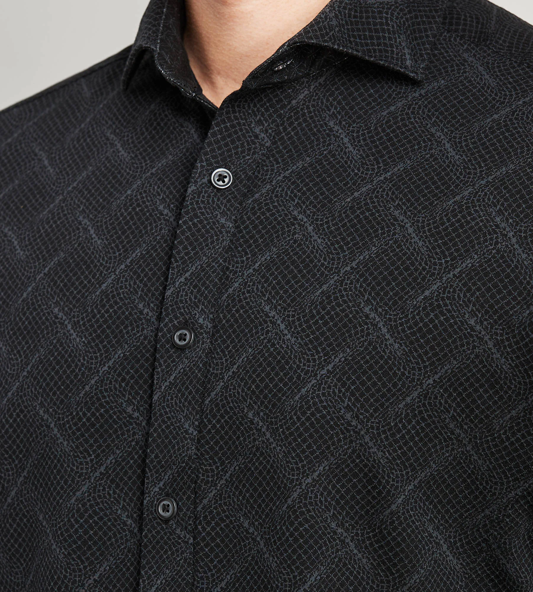 Long Sleeve Jacquard Stretch Casual Shirt sold by Tip Top product image thumbnail 2