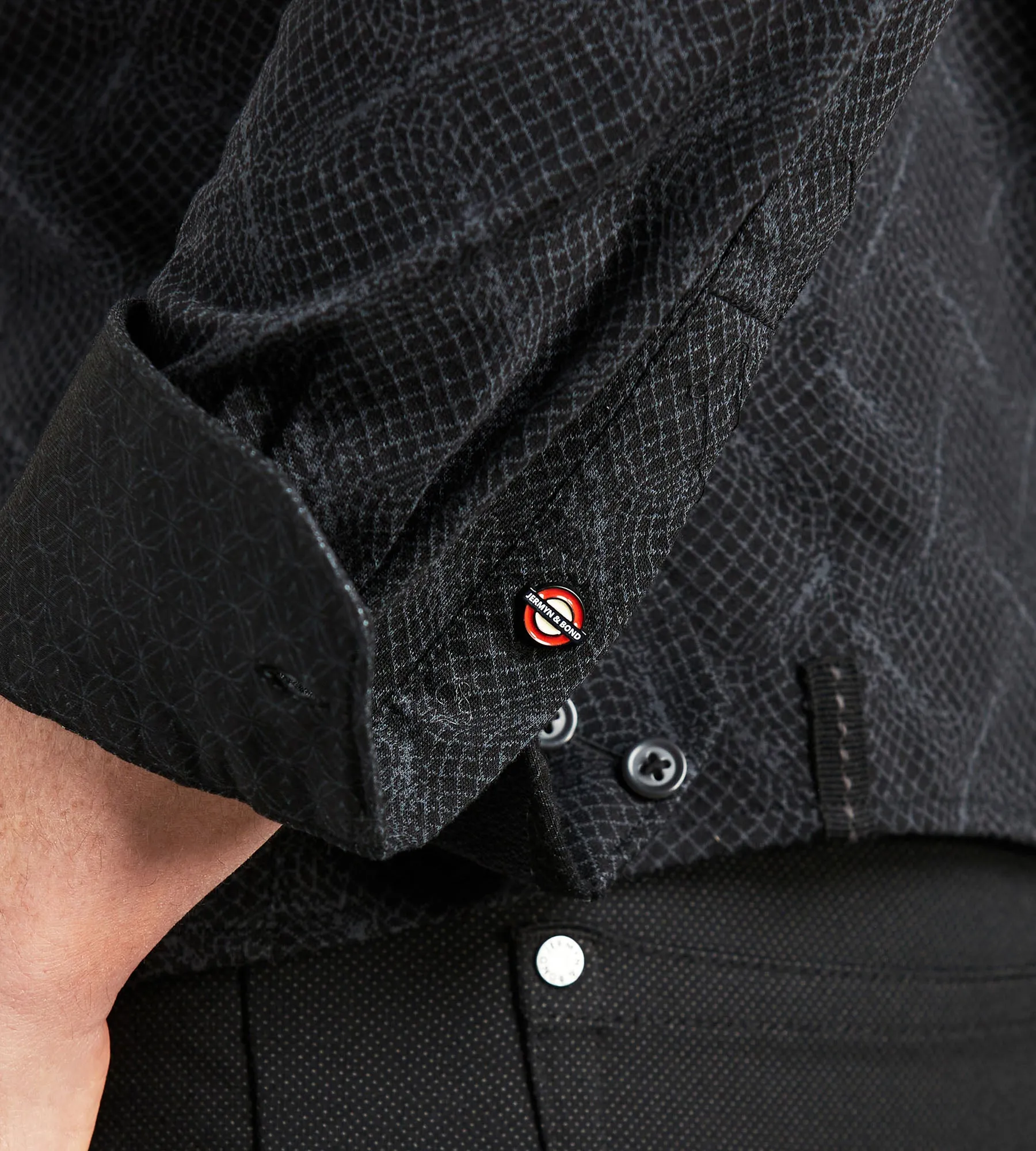 Long Sleeve Jacquard Stretch Casual Shirt sold by Tip Top product image thumbnail 3